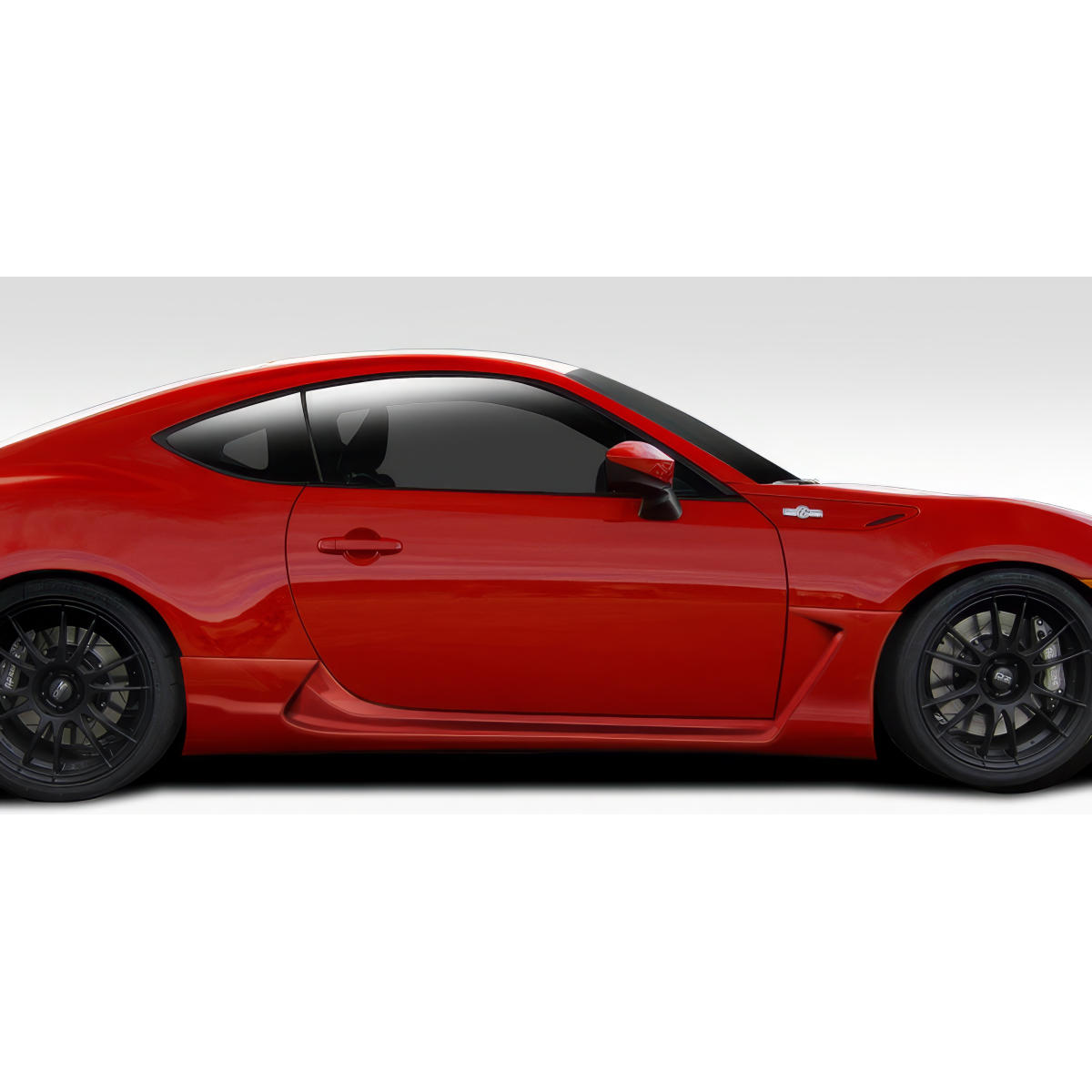 Modify your Subaru BRZ 2013 with our Exterior/Side Skirts - Side view of the vehicle with a slight angle