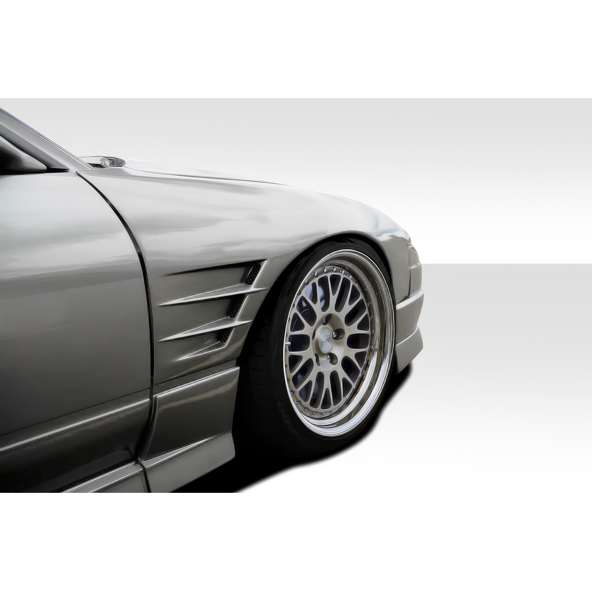 Modify your Nissan 240SX 1989 with our Exterior/Fenders - Viewed from a low front angle of the vehicle