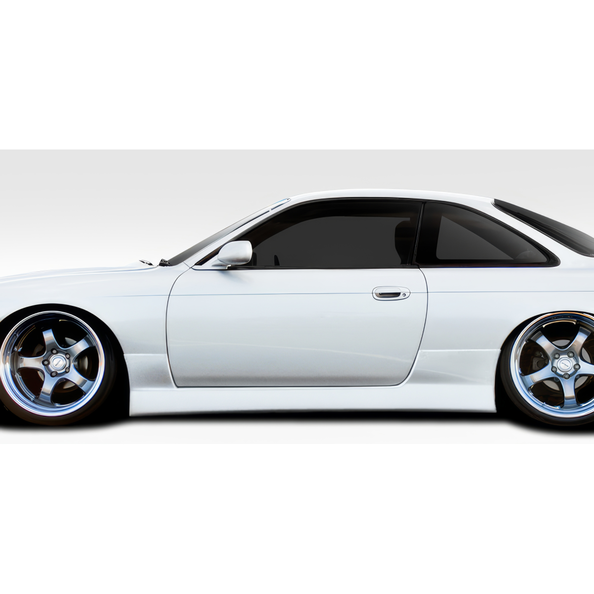 Modify your Nissan 240SX 1995 with our Exterior/Complete Body Kits - Side profile view of lowered vehicle setup