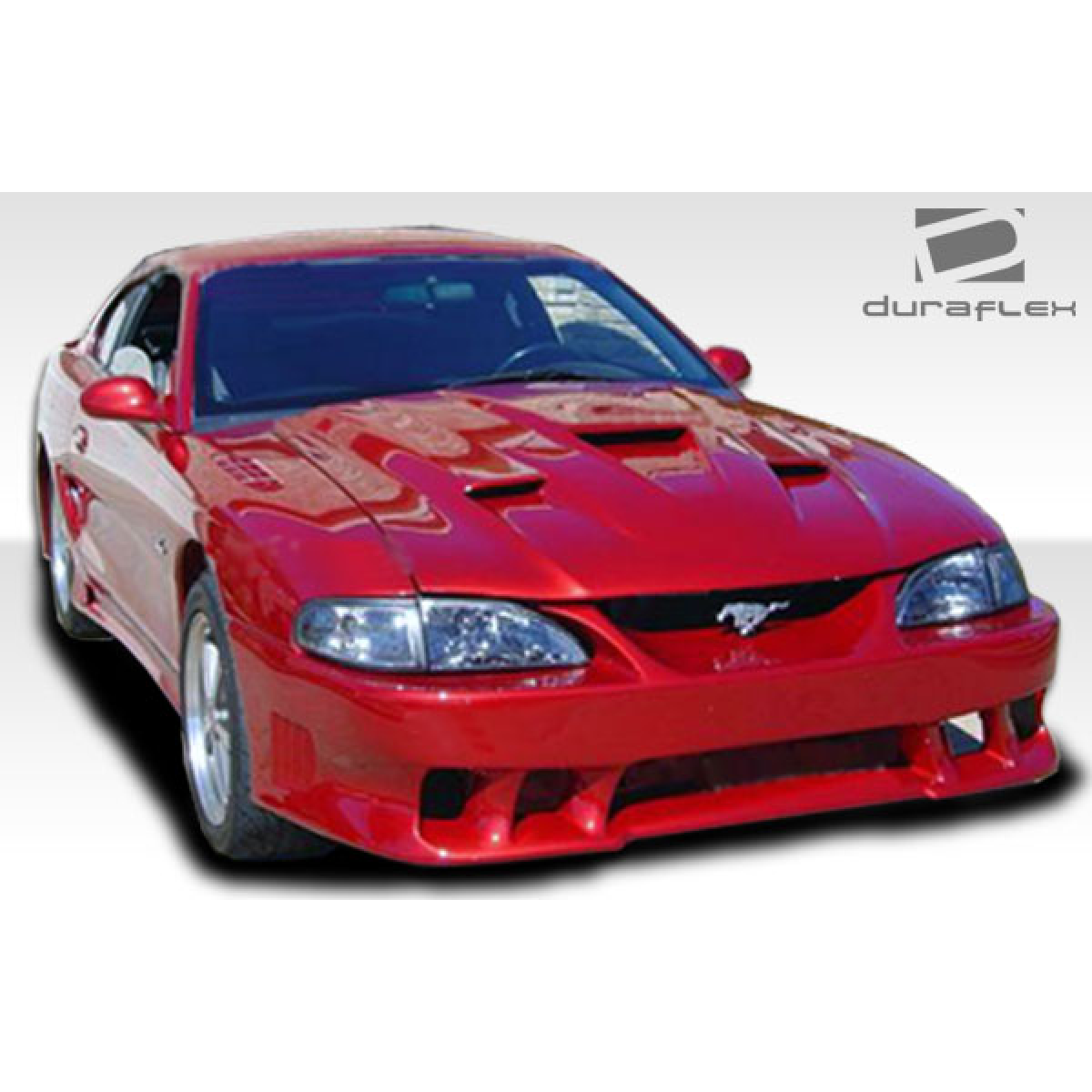 Modify your Ford Mustang 1994 with our Exterior/Complete Body Kits - Front angle view of a modified red Mustang