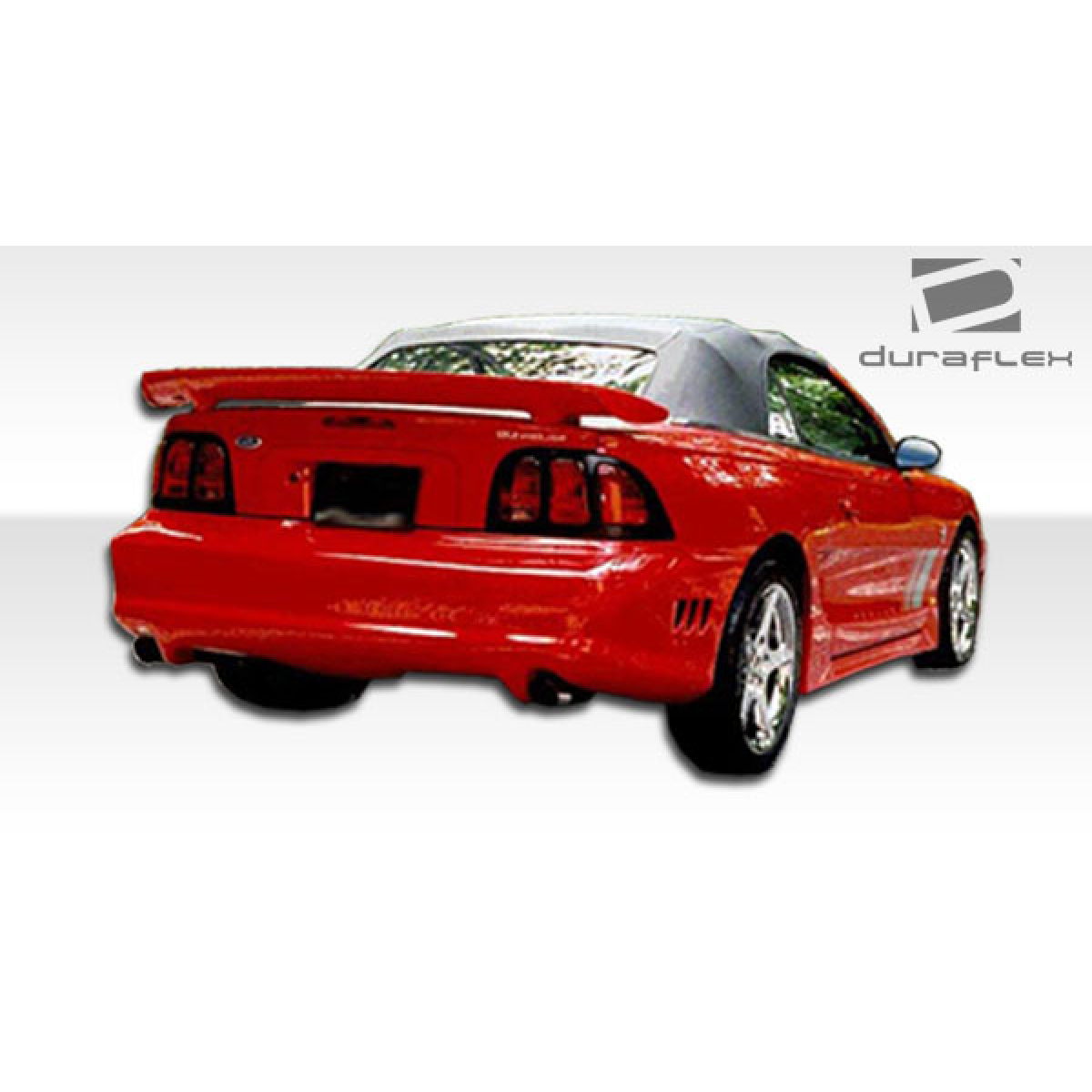 Modify your Ford Mustang 1994 with our Exterior/Complete Body Kits - Rear angle view of a red Ford Mustang