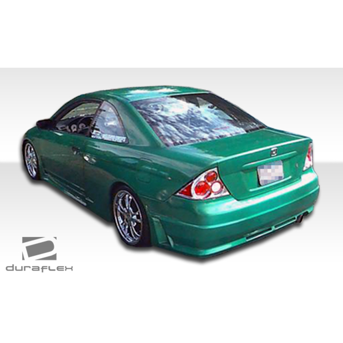 Modify your Honda Civic 2004 with our Exterior/Complete Body Kits - Image shows rear angle of vehicle from left