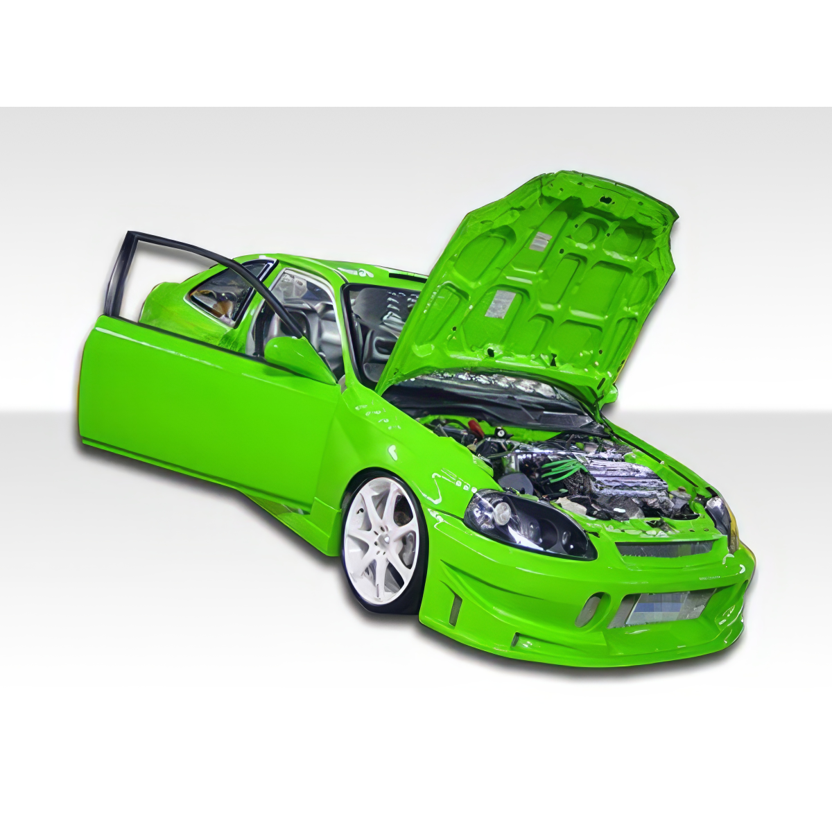 Modify your Honda Civic 1996 with our Exterior/Complete Body Kits - Front angle showcasing the car's exterior design