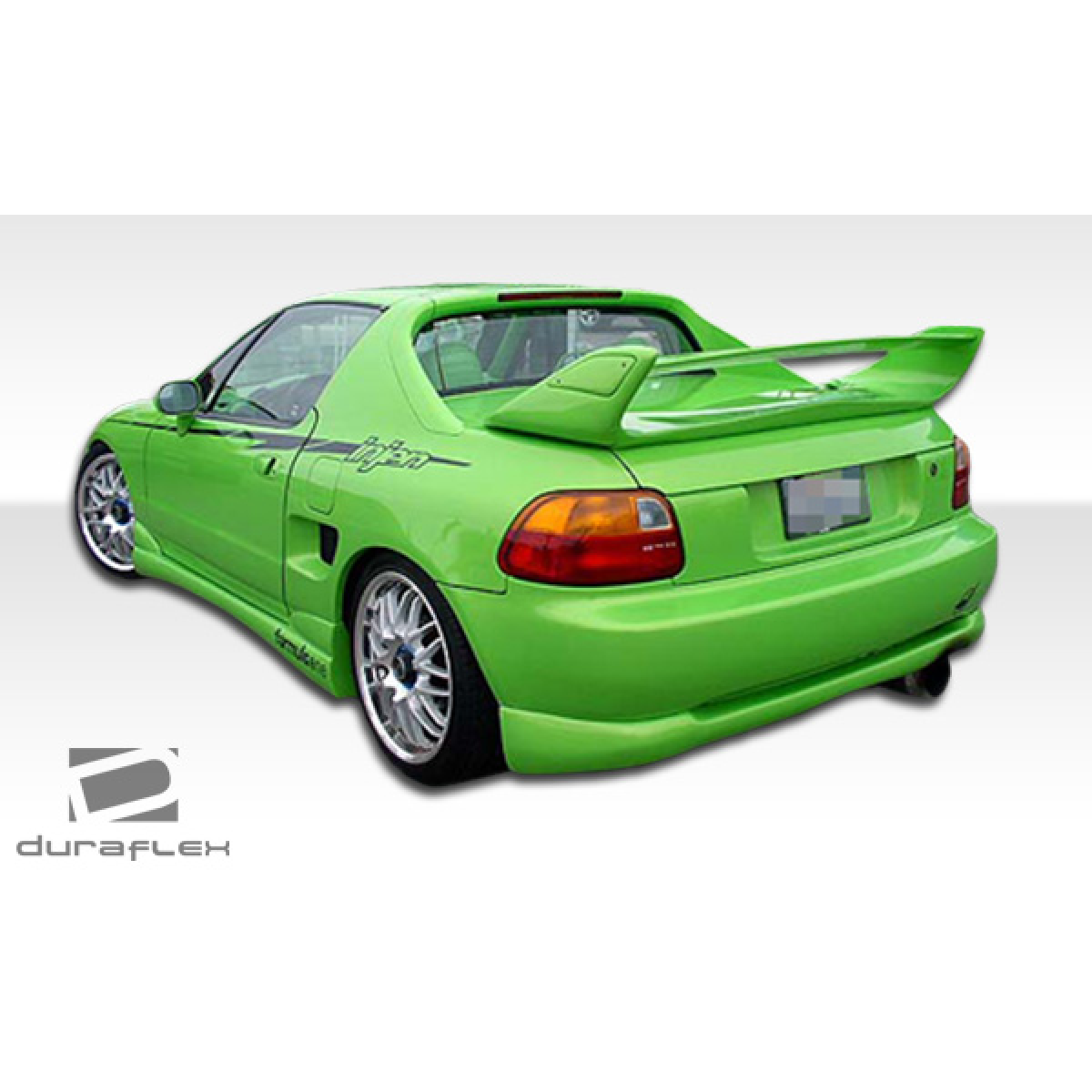 Modify your Honda Civic del Sol 1993 with our Exterior/Complete Body Kits - Rear angle view of green Honda Civic del Sol