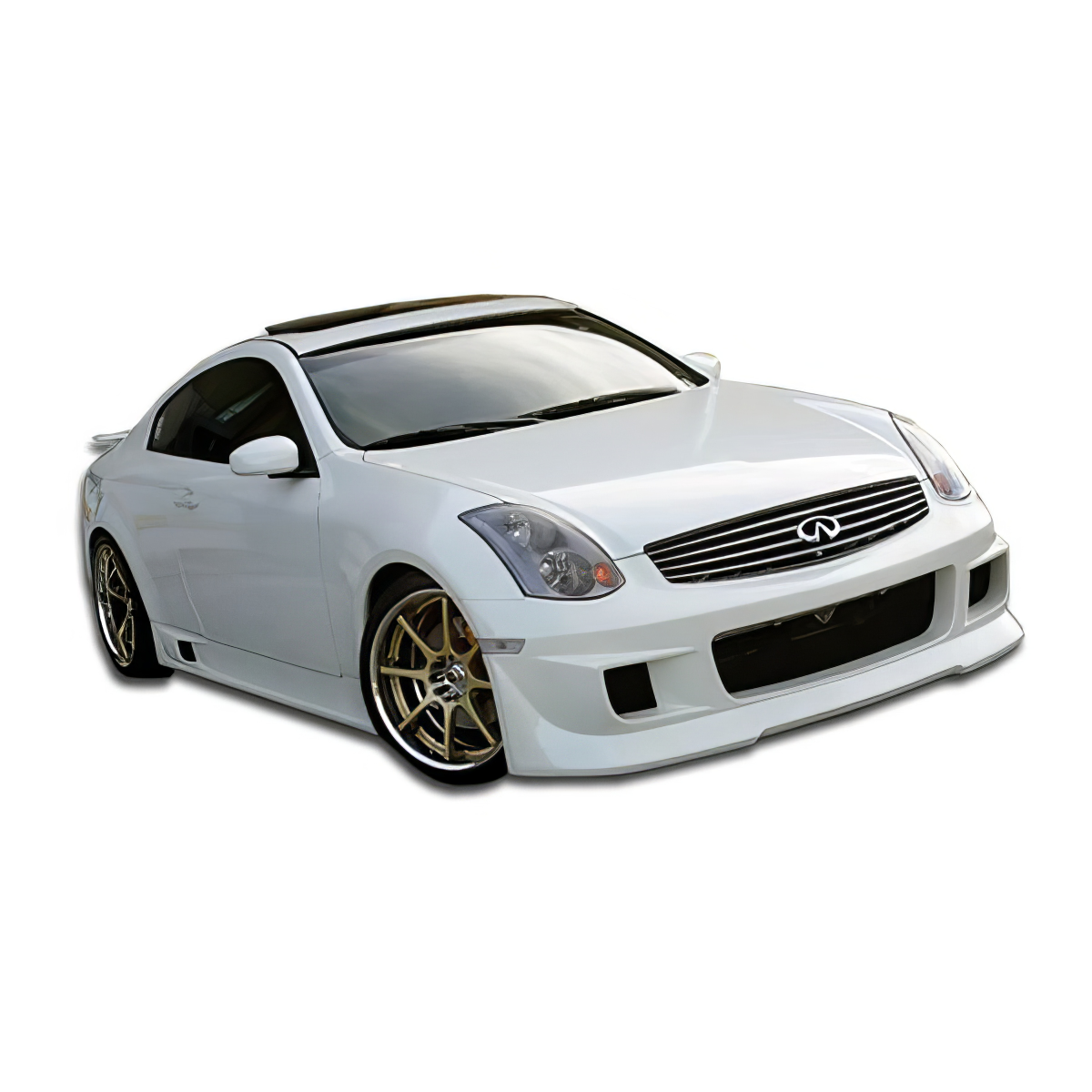 Modify your Infiniti G35 2003 with our Exterior/Complete Body Kits - Front three quarter angle view of a car