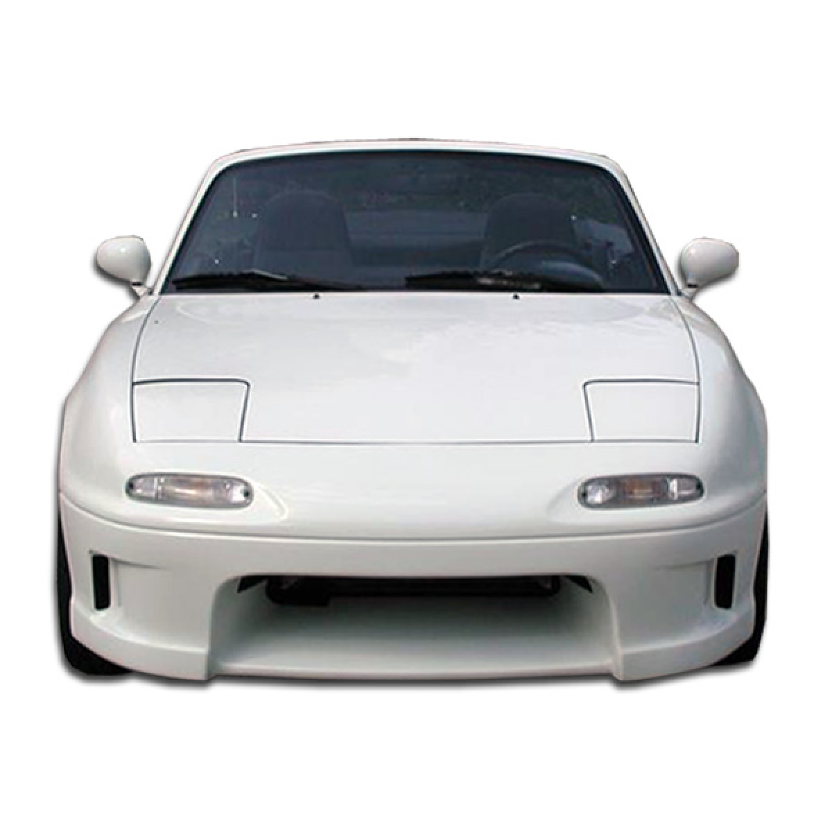 Modify your Mazda Miata 1990 with our Exterior/Complete Body Kits - Front view of a white Mazda Miata