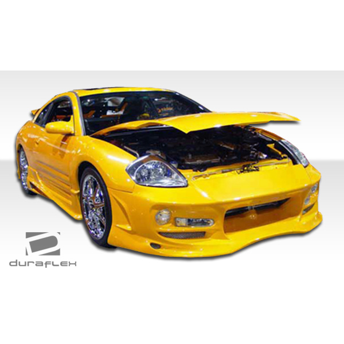 Modify your Mitsubishi Eclipse 2000 with our Exterior/Complete Body Kits - Front view of a modified yellow Mitsubishi Eclipse