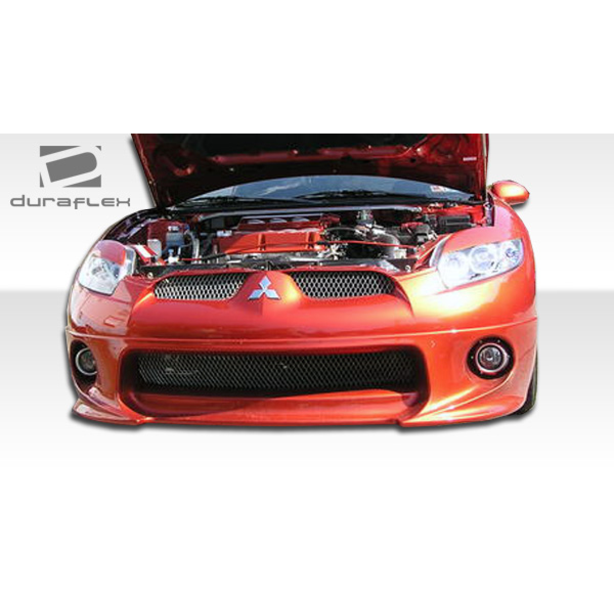 Modify your Mitsubishi Eclipse 2006 with our Exterior/Complete Body Kits - Front view of body kit with hood open