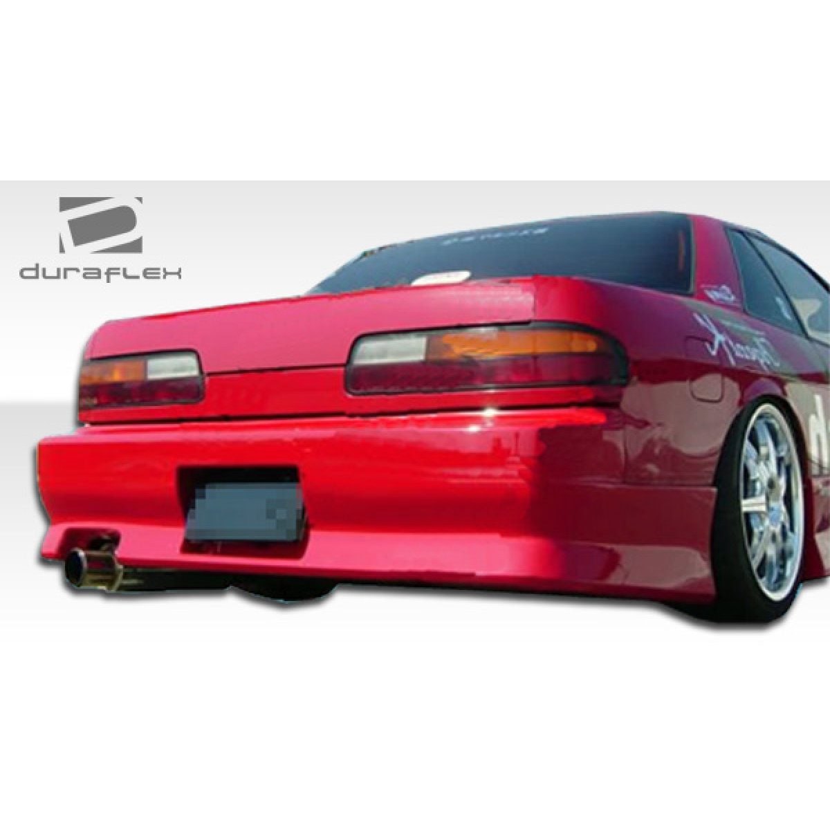 Modify your Nissan 240SX 1989 with our Exterior/Complete Body Kits - Rear angle view of a red Nissan 240SX