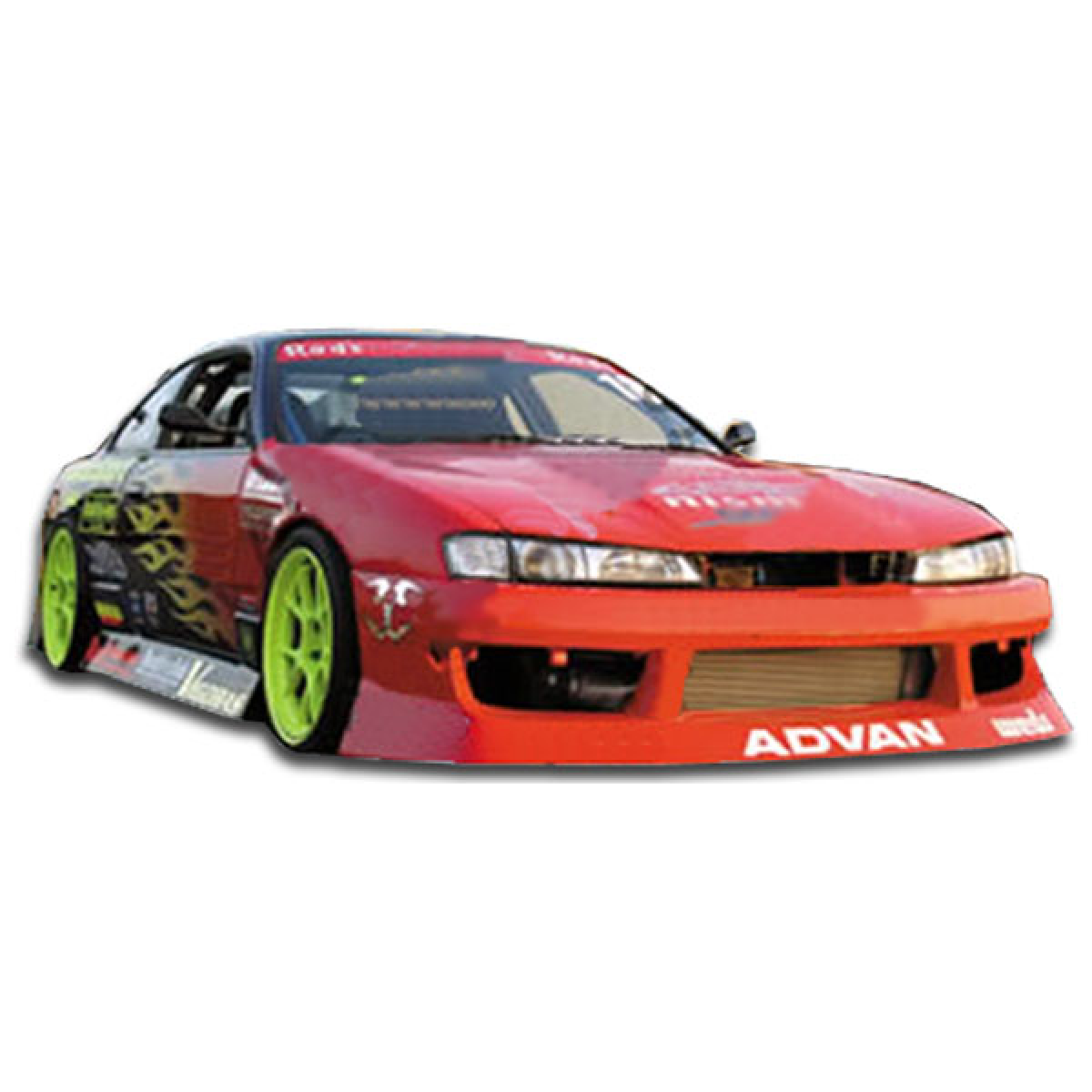 Modify your Nissan 240SX 1997 with our Exterior/Complete Body Kits - Front angle view of the Nissan 240SX body kit