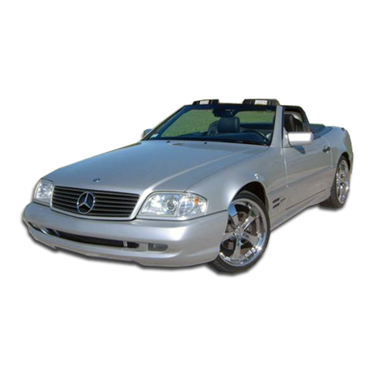 Modify your Mercedes-Benz SL-Class 1990 with our Exterior/Complete Body Kits - Front angle view of car with convertible top