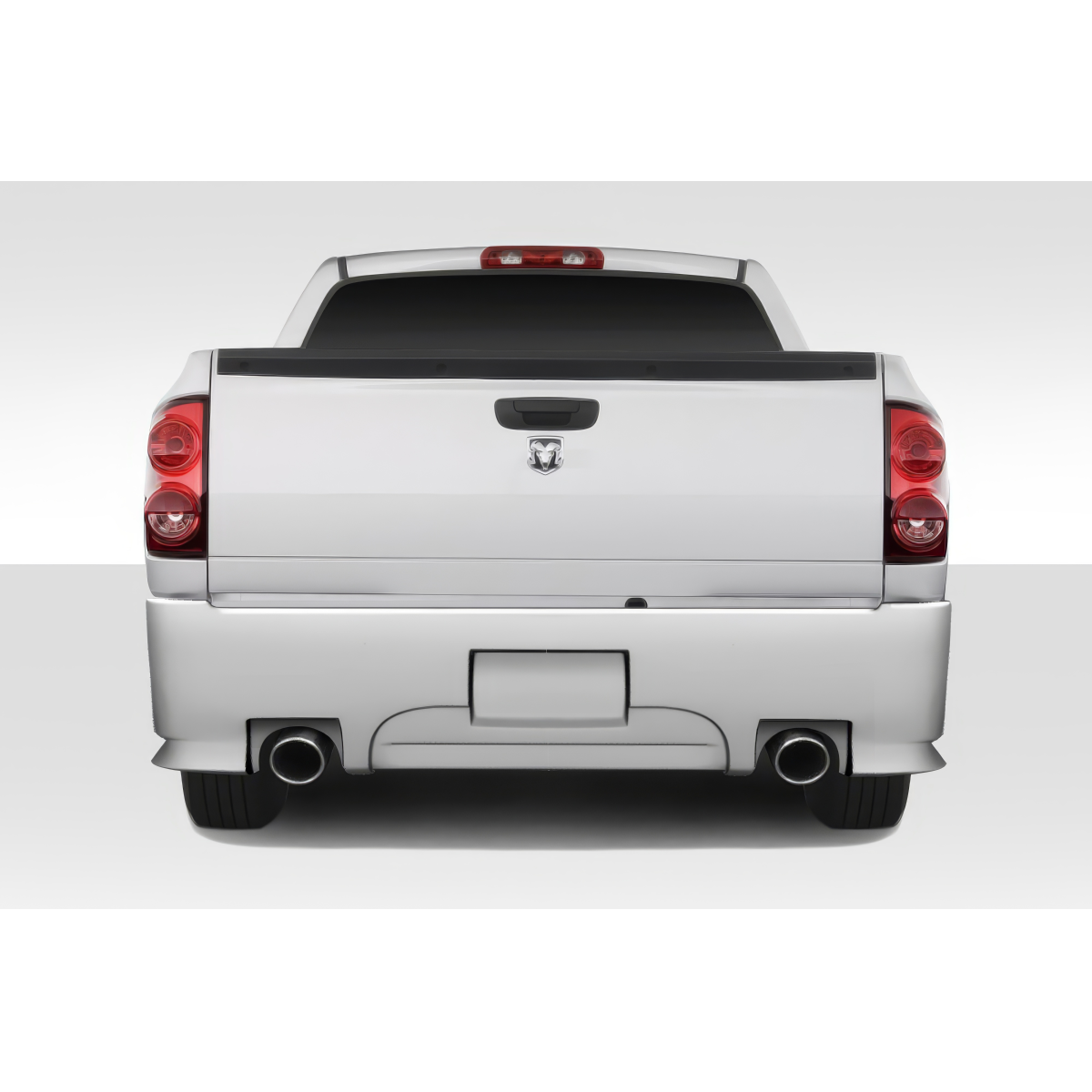 Modify your Dodge Ram 2002 with our Exterior/Rear Bumpers or Lips - Rear view of a bumper seen straight on