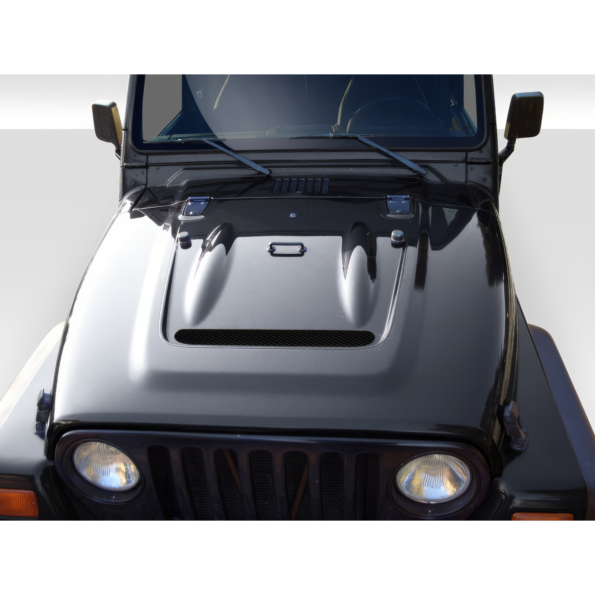 Modify your Jeep Wrangler 1997 with our Exterior/Fenders - Top down view of Jeep Wrangler hood