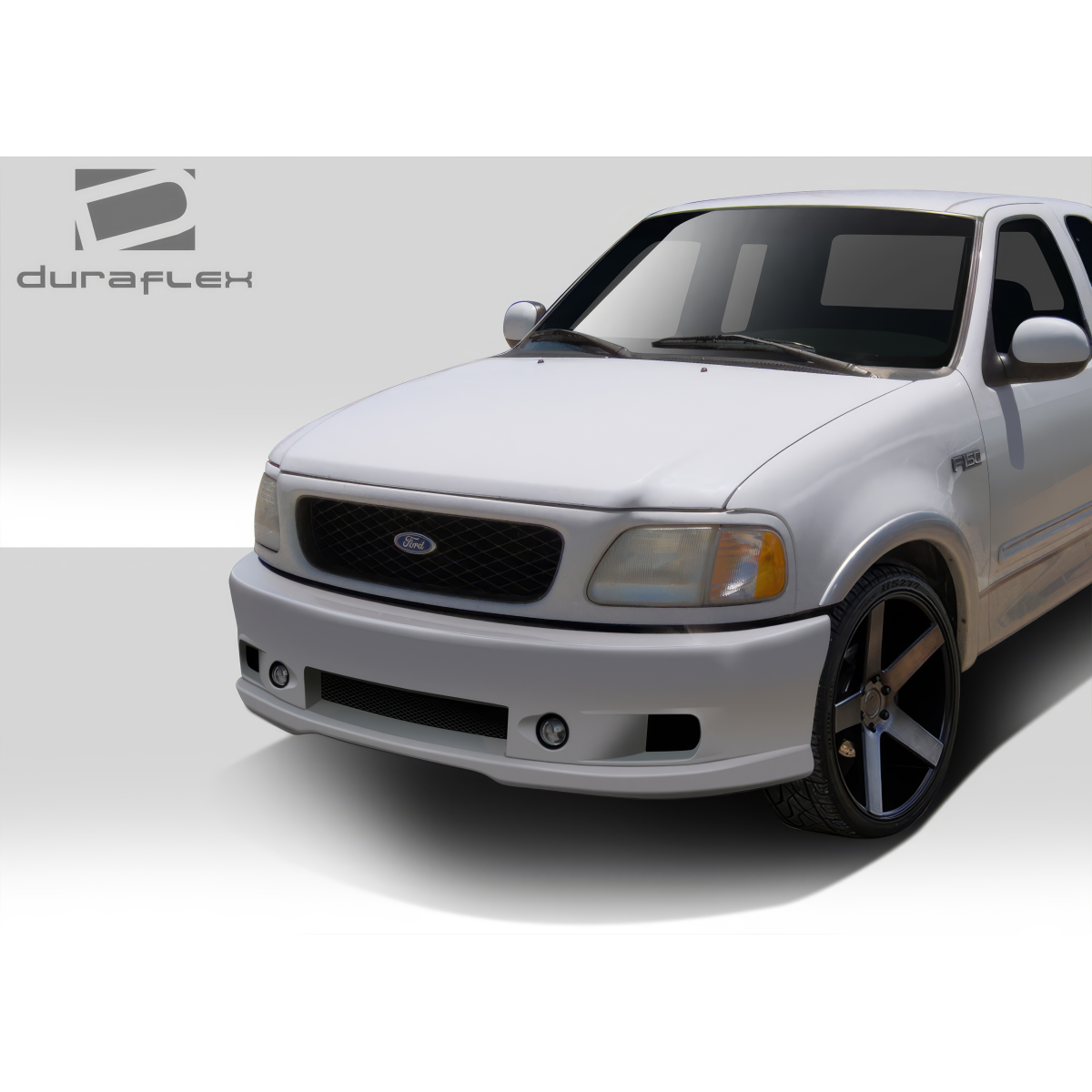 Modify your Ford F-150 1997 with our Exterior/Front Bumpers or Lips - Front view angled towards passenger side