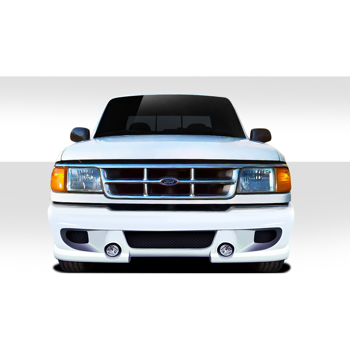 Modify your Ford Ranger 1993 with our Exterior/Front Bumpers or Lips - Front view of the vehicle at eye level