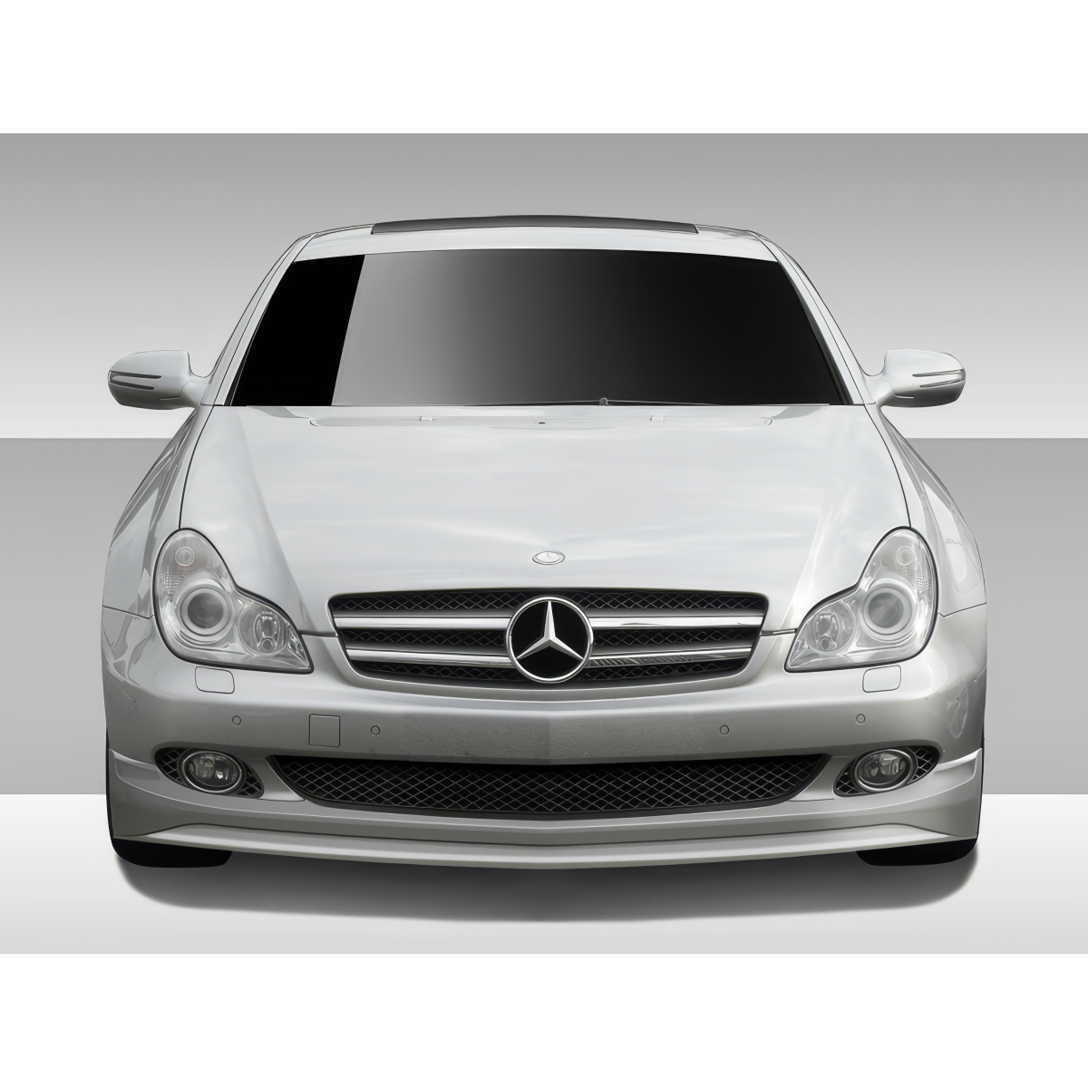 Modify your Mercedes-Benz CLS-Class 2006 with our Exterior/Front Bumpers or Lips - Front view of the car at eye level