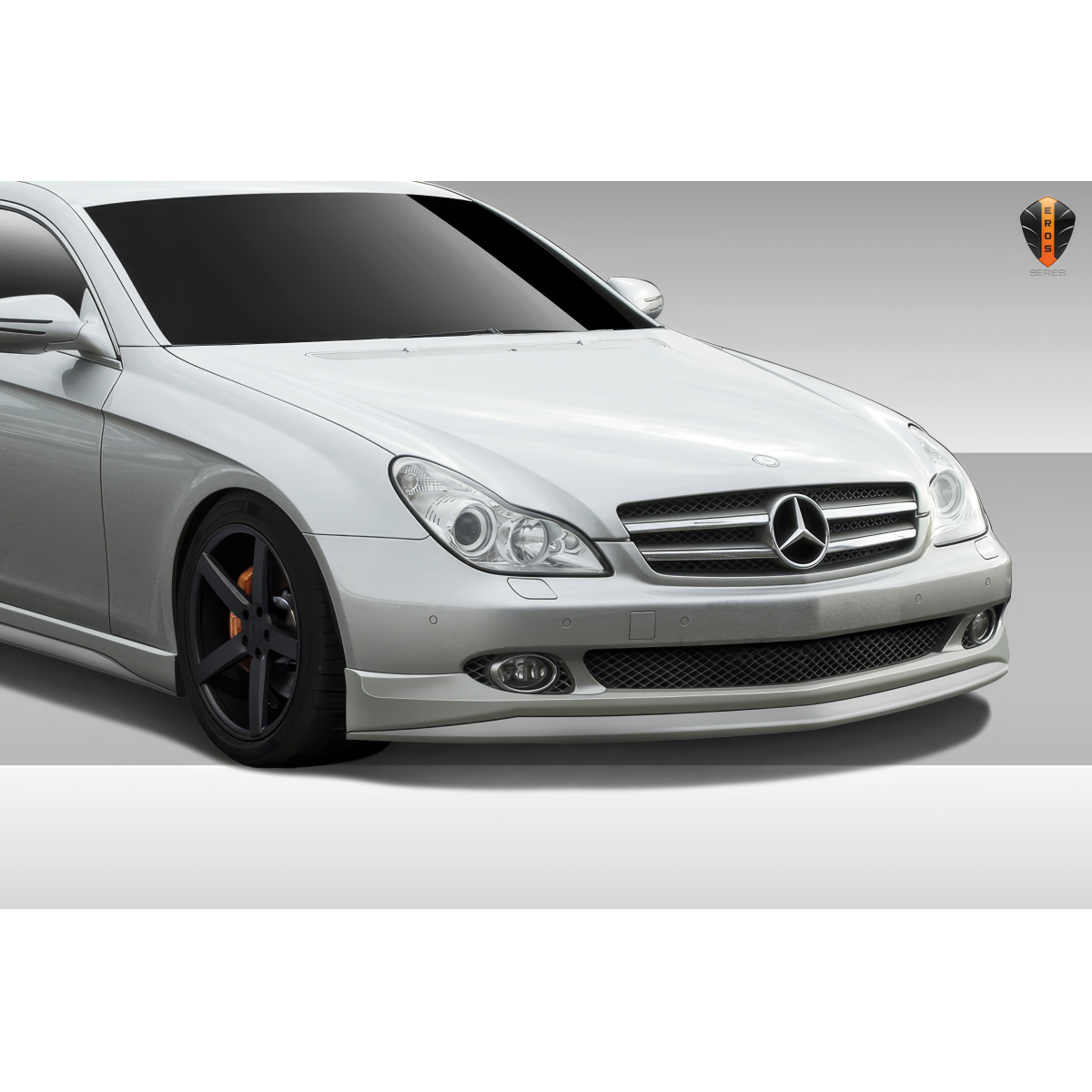 Modify your Mercedes-Benz CLS-Class 2006 with our Exterior/Front Bumpers or Lips - Image viewed at a front angle with slight side view