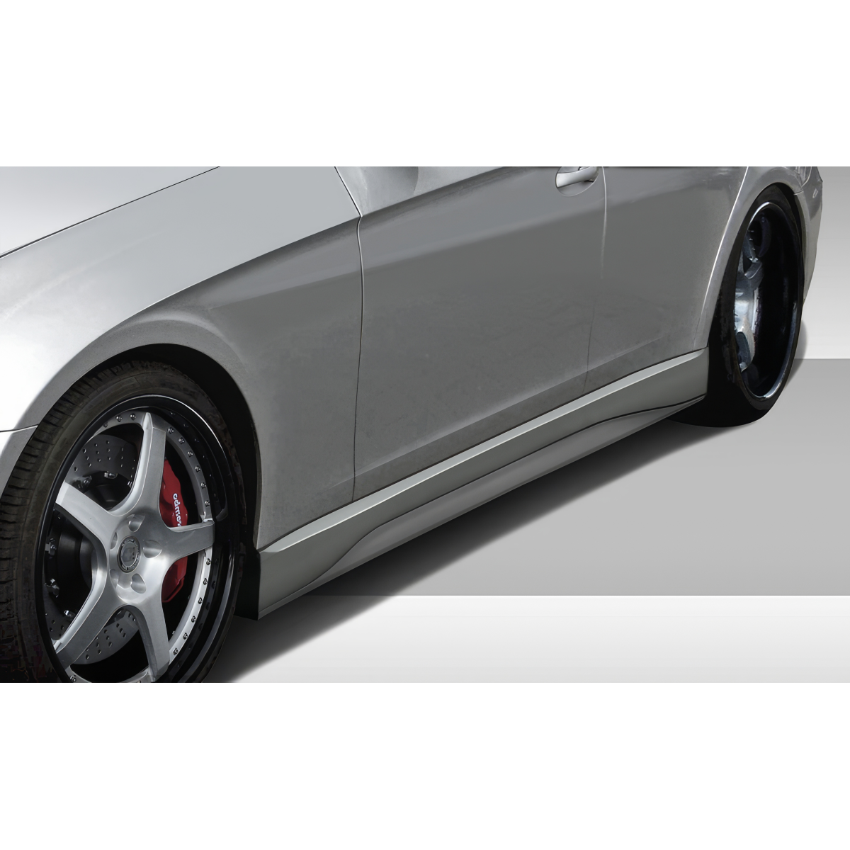 Modify your Mercedes-Benz CLS-Class 2006 with our Exterior/Side Skirts - Side angle of the vehicle showing skirts design