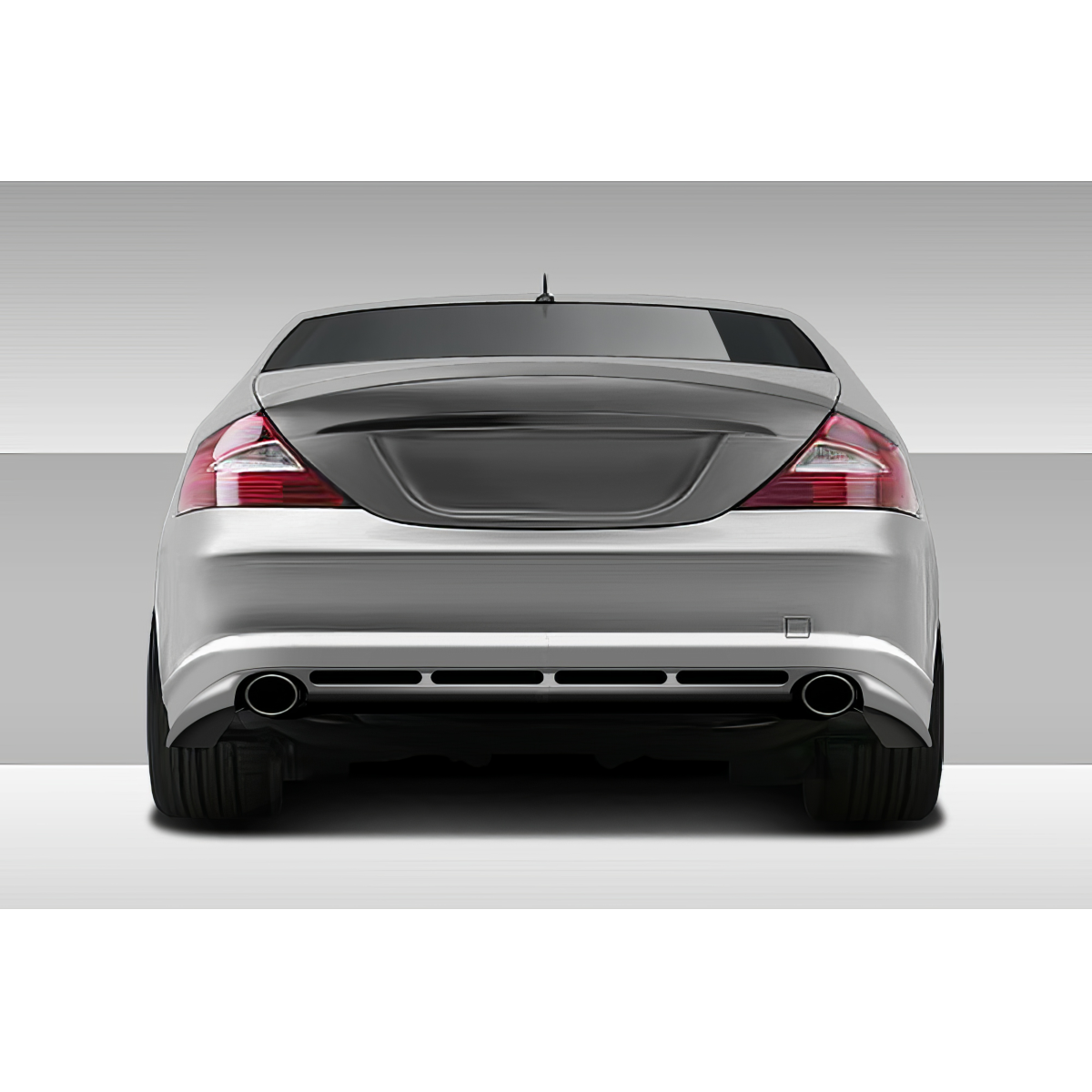 Modify your Mercedes-Benz CLS-Class 2006 with our Exterior/Rear Bumpers or Lips - Rear view angle of vehicle showing rear lip spoiler