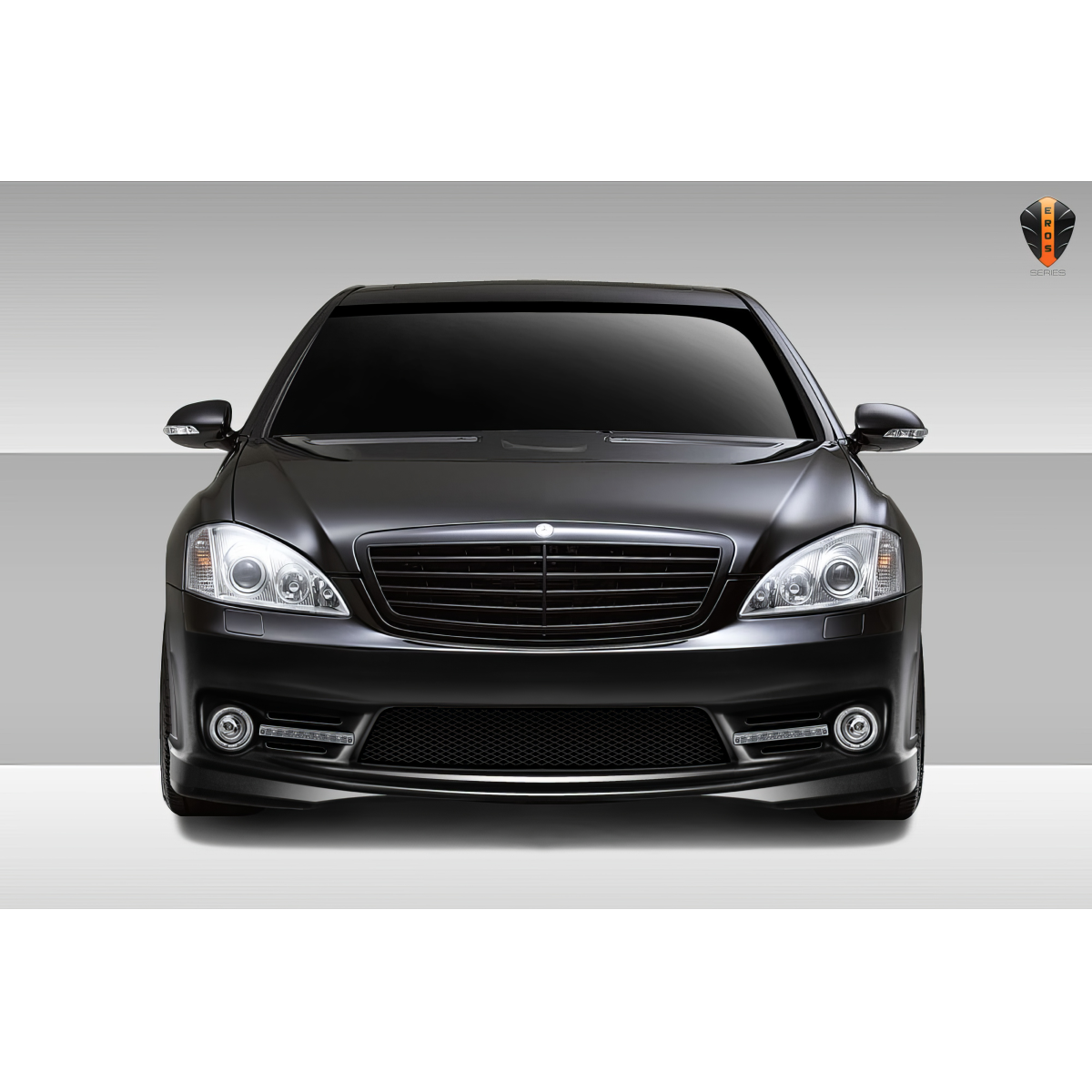 Modify your Mercedes-Benz S-Class 2007 with our Exterior/Front Bumpers or Lips - Frontal view of vehicle at eye level