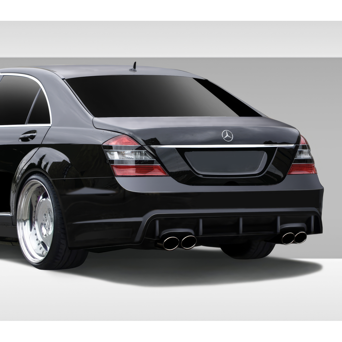 Modify your Mercedes-Benz S-Class 2007 with our Exterior/Rear Bumpers or Lips - Angle from rear side view of the vehicle