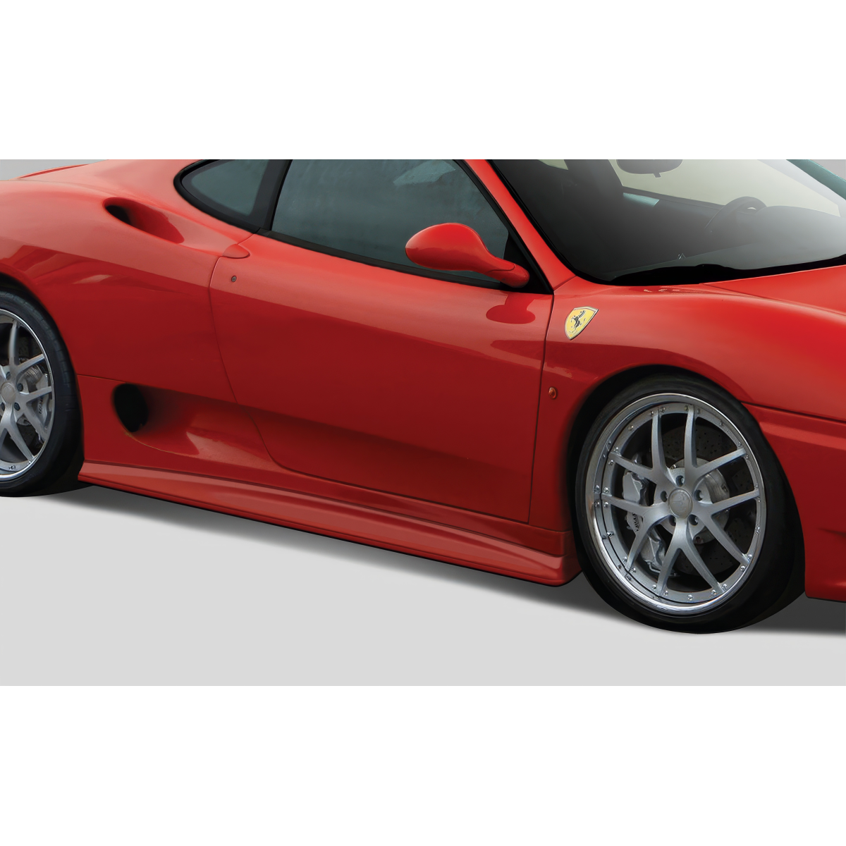 Modify your Ferrari 360 1999 with our Exterior/Side Skirts - Side view of car at a slight angle