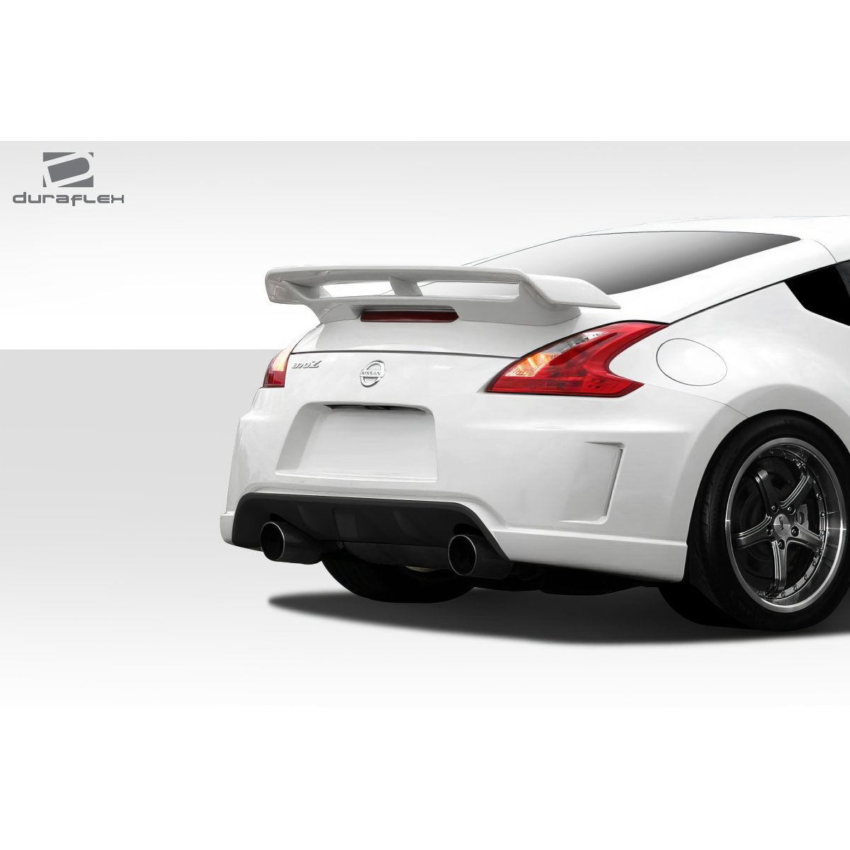 Modify your Nissan 370Z 2009 with our Exterior/Rear Bumpers or Lips - Rear view angle of Nissan 370Z showing bumper part