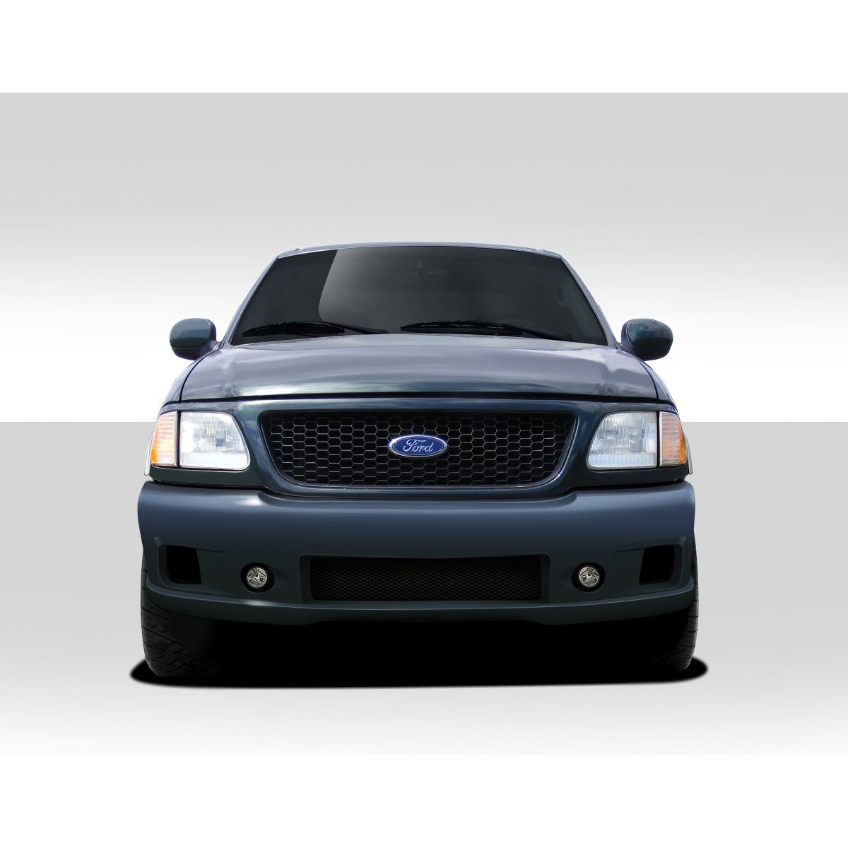 Modify your Ford F-150 1997 with our Exterior/Front Bumpers or Lips - Front view of the vehicle at zero degrees