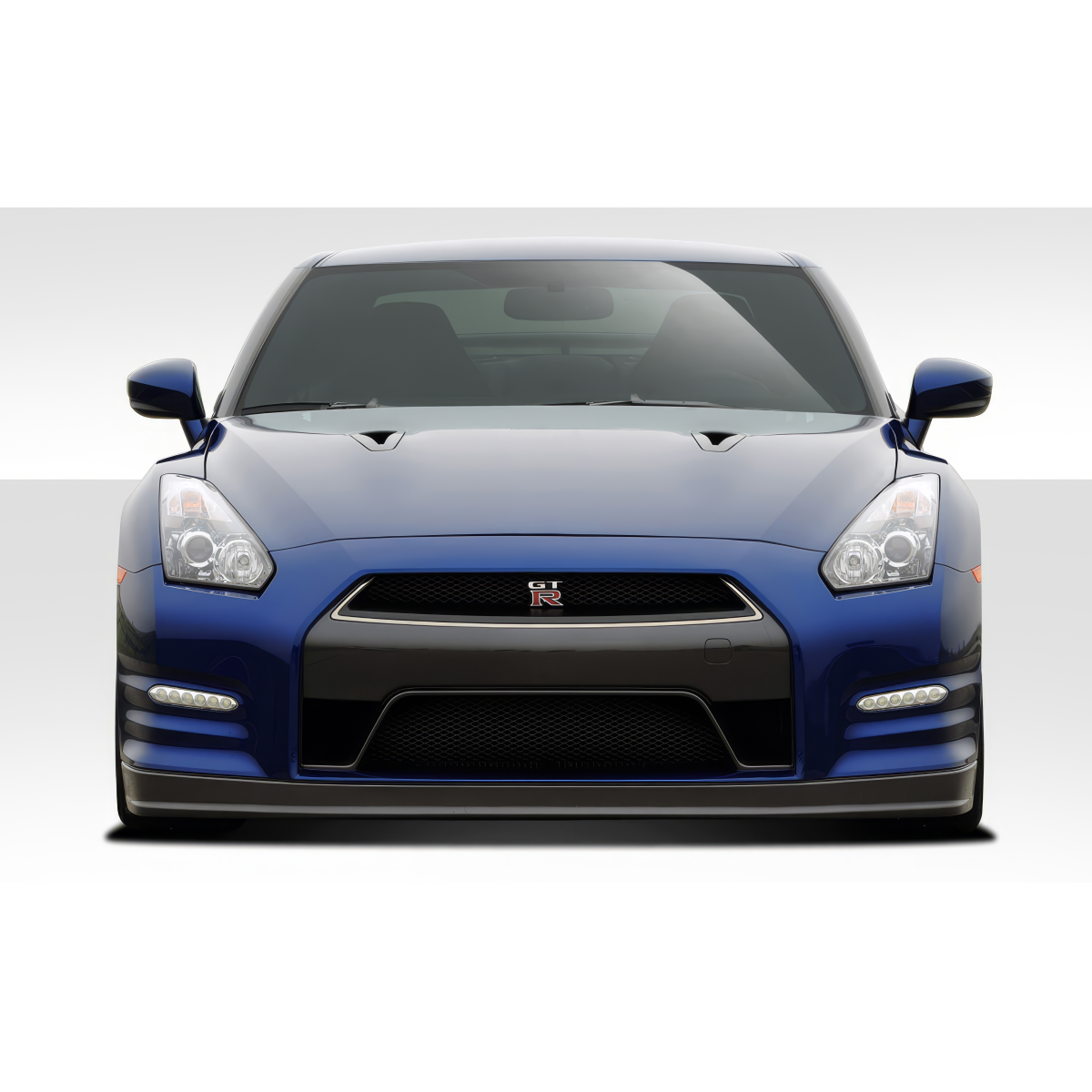 Modify your Nissan GT-R 2009 with our Exterior/Front Bumpers or Lips - Front view of the Nissan GT-R at eye level