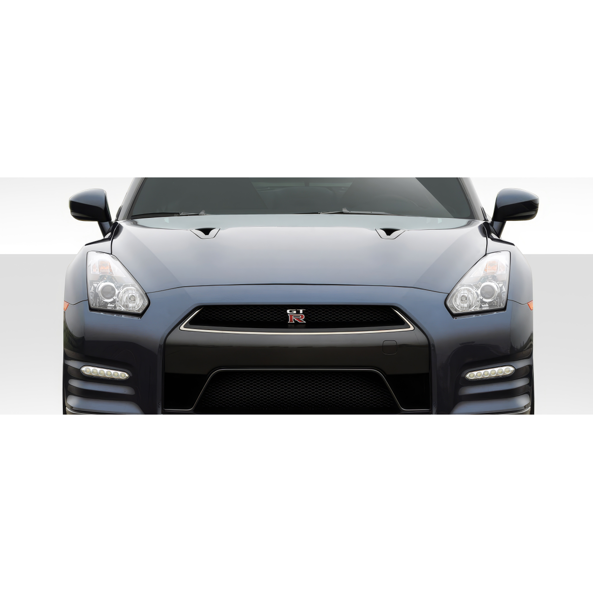 Modify your Nissan GT-R 2009 with our Exterior/Grilles - Frontal view of Nissan GT-R with grille visible