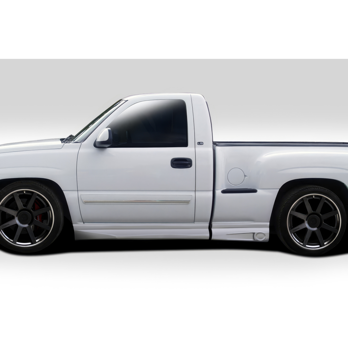 Modify your Chevrolet Silverado 1999 with our Exterior/Side Skirts - Side view with a slight upward angle