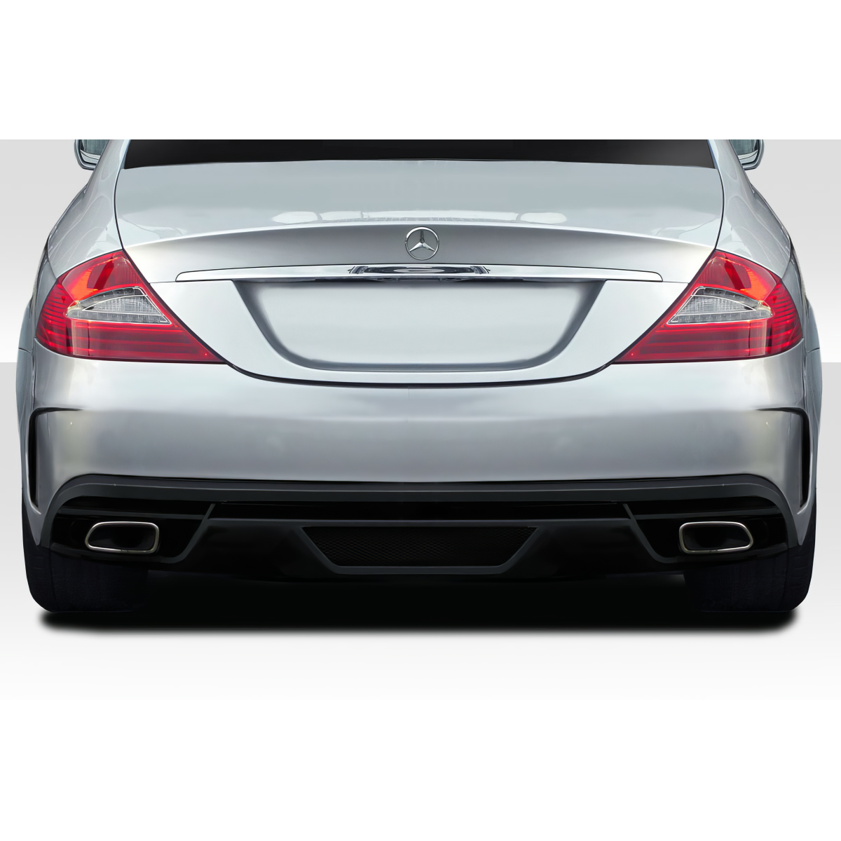 Modify your Mercedes-Benz CLS-Class 2006 with our Exterior/Rear Bumpers or Lips - View from the rear of the vehicle