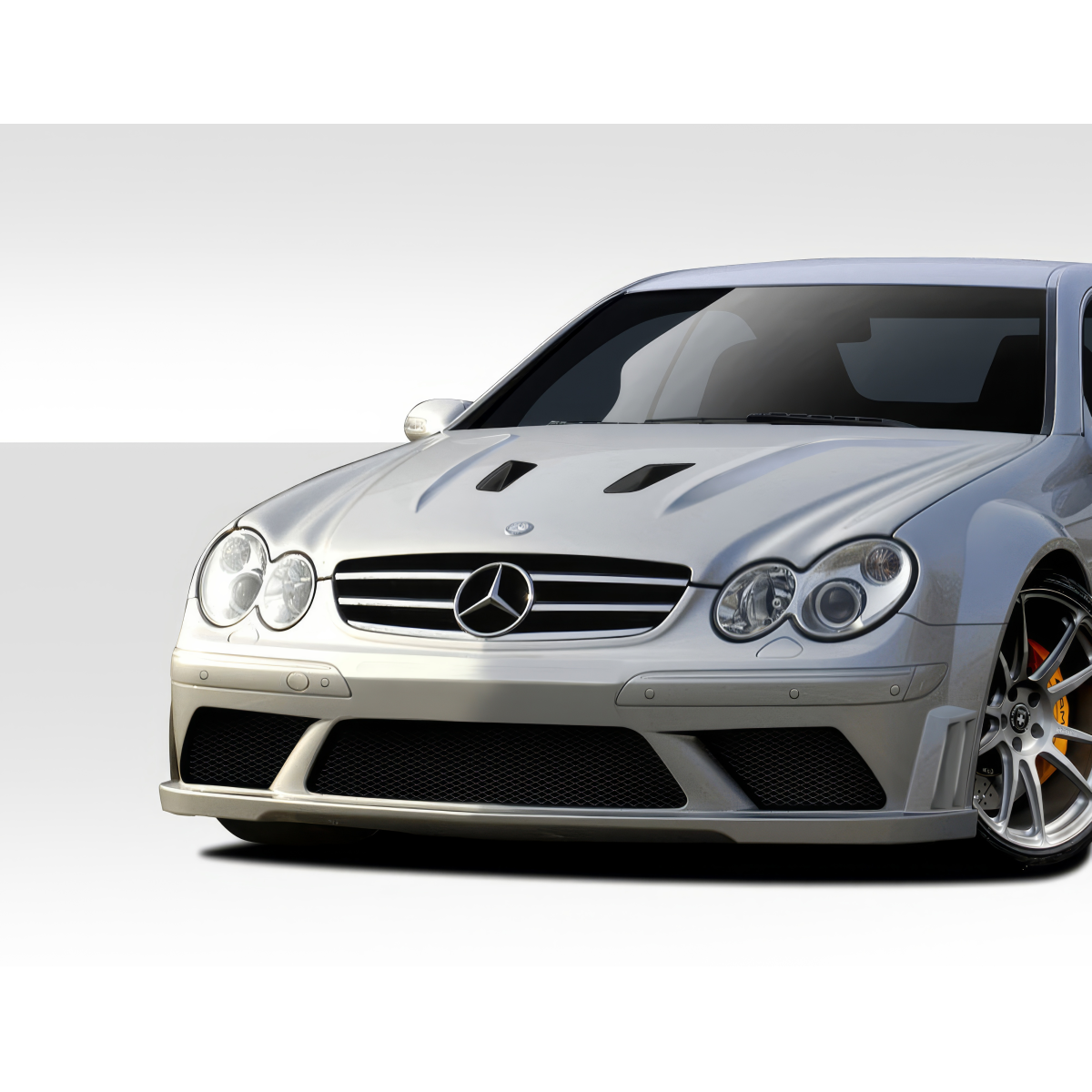 Modify your Mercedes-Benz CLK-Class 2003 with our Exterior/Hoods - Front angle view of the car hood design