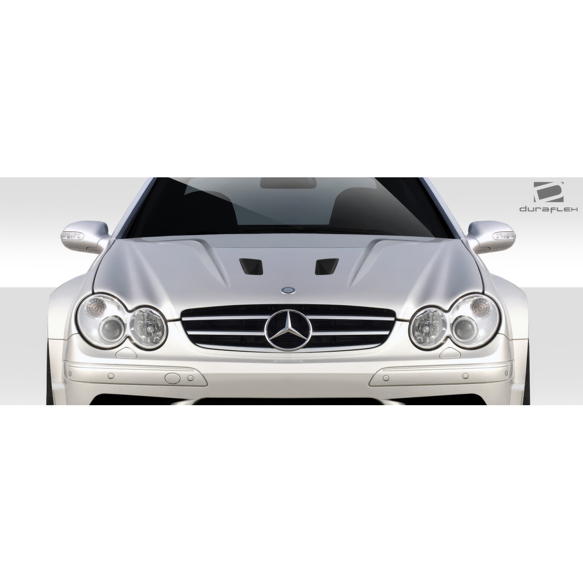 Modify your Mercedes-Benz CLK-Class 2003 with our Exterior/Hoods - Front view of the vehicle at a straight angle