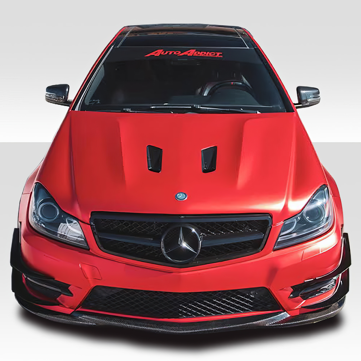 Modify your Mercedes-Benz C300 2012 with our Exterior/Hoods - Front view of the vehicle at a straight angle