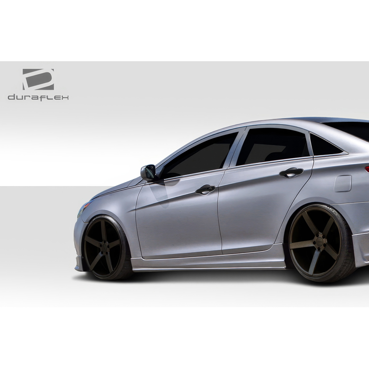 Modify your Hyundai Sonata 2011 with our Exterior/Side Skirts - Side angle view of car part installed on vehicle