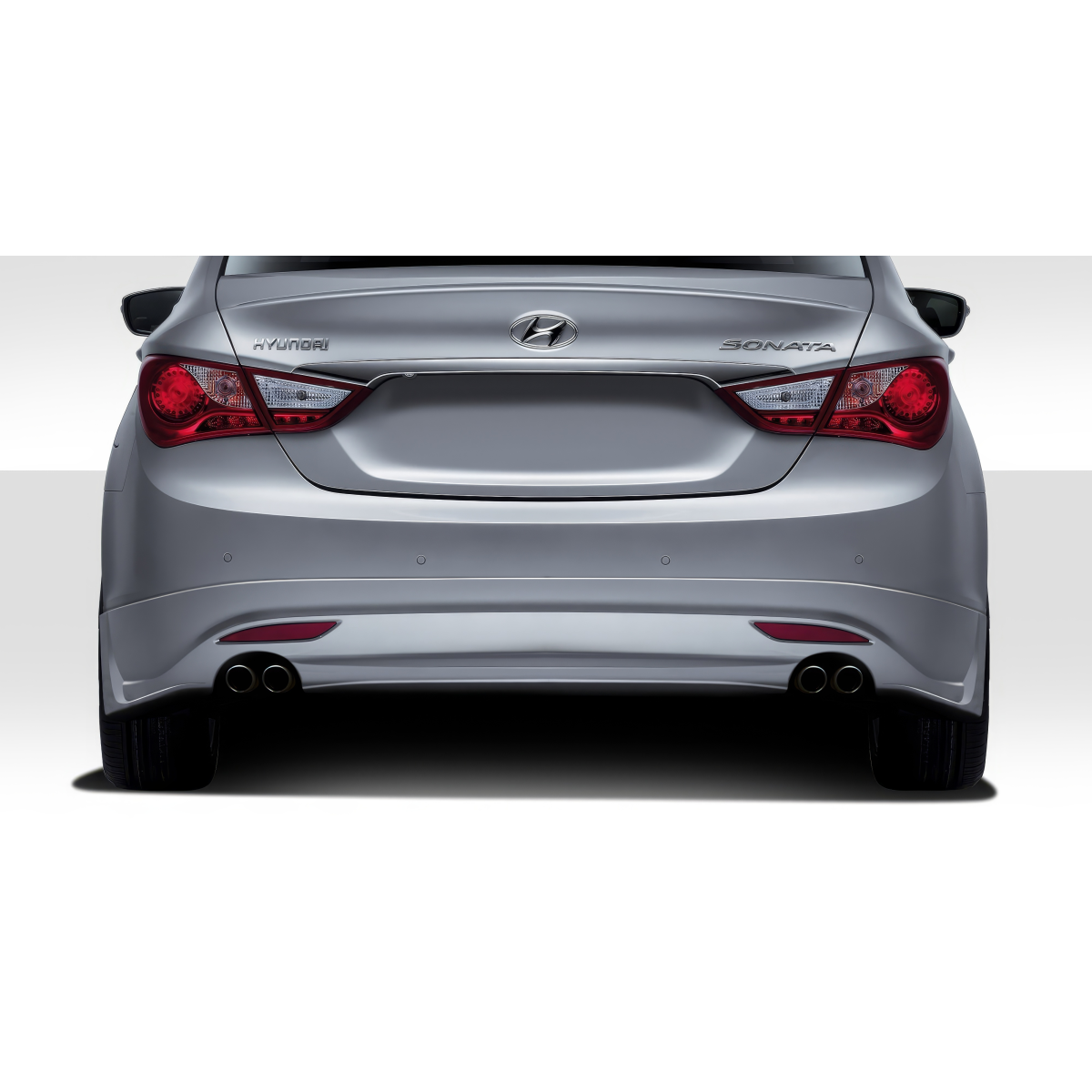 Modify your Hyundai Sonata 2011 with our Exterior/Complete Body Kits - Rear view angle of the vehicle showing bumper