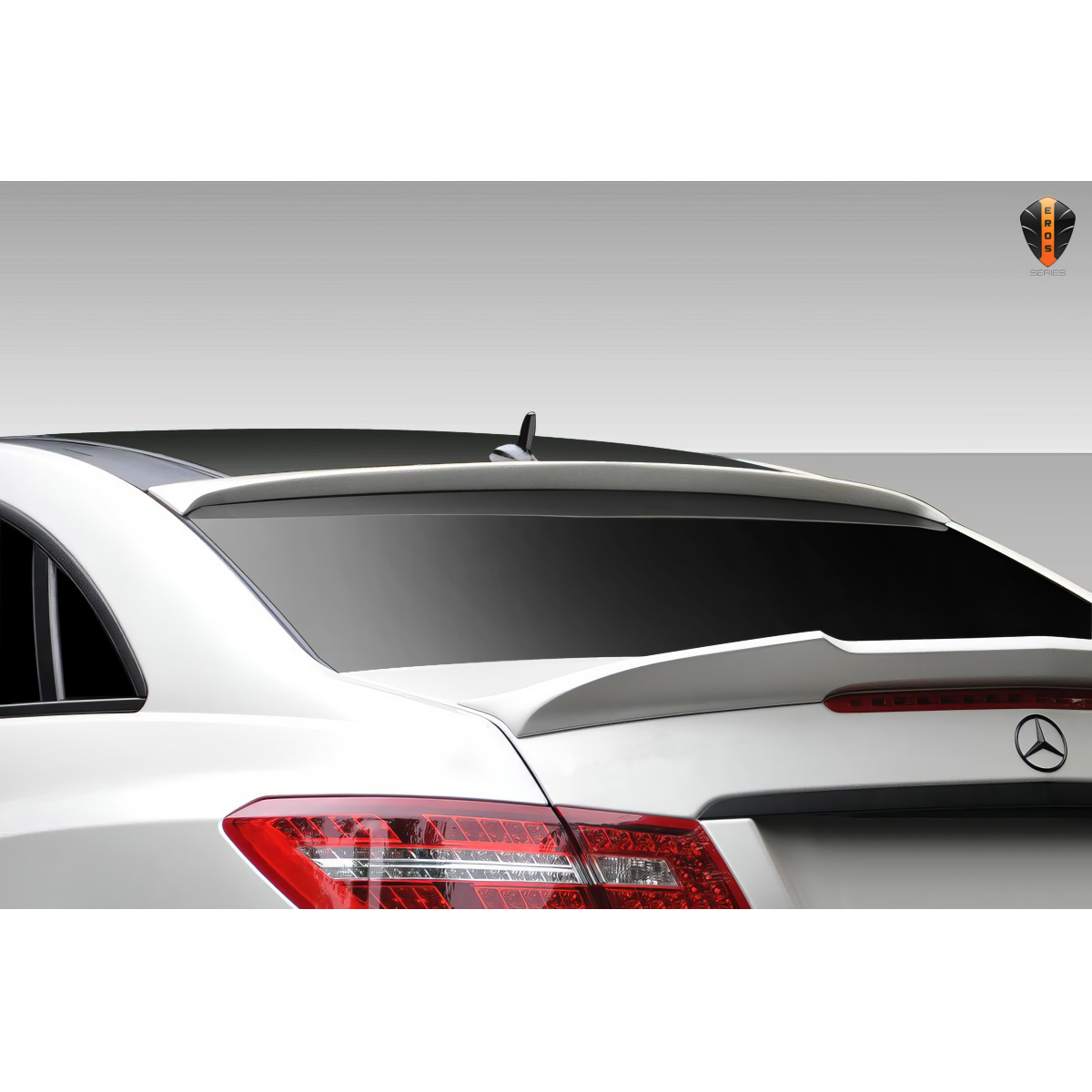 Modify your Mercedes-Benz E-Class 2010 with our Exterior/Wings - Rear angle showing the roof wing spoiler