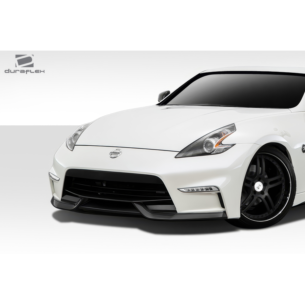 Modify your Nissan 370Z 2009 with our Exterior/Front Bumpers or Lips - Angled view of front bumper and vehicle