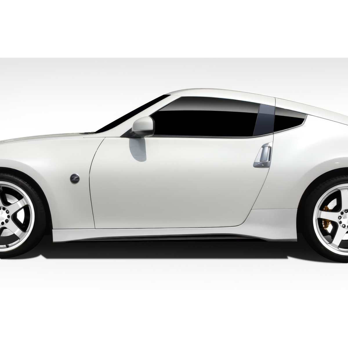 Modify your Nissan 370Z 2009 with our Exterior/Side Skirts - Side view showing the full profile of the car