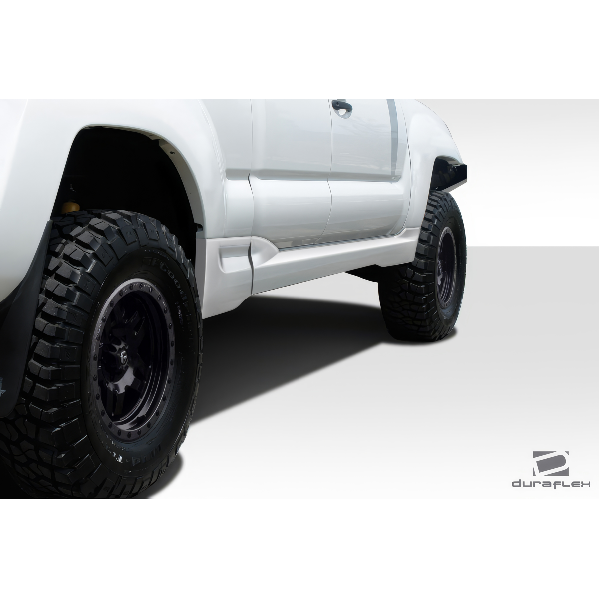 Modify your Toyota Tacoma 2005 with our Exterior/Side Skirts - Side angle showing the vehicle's rocker panels