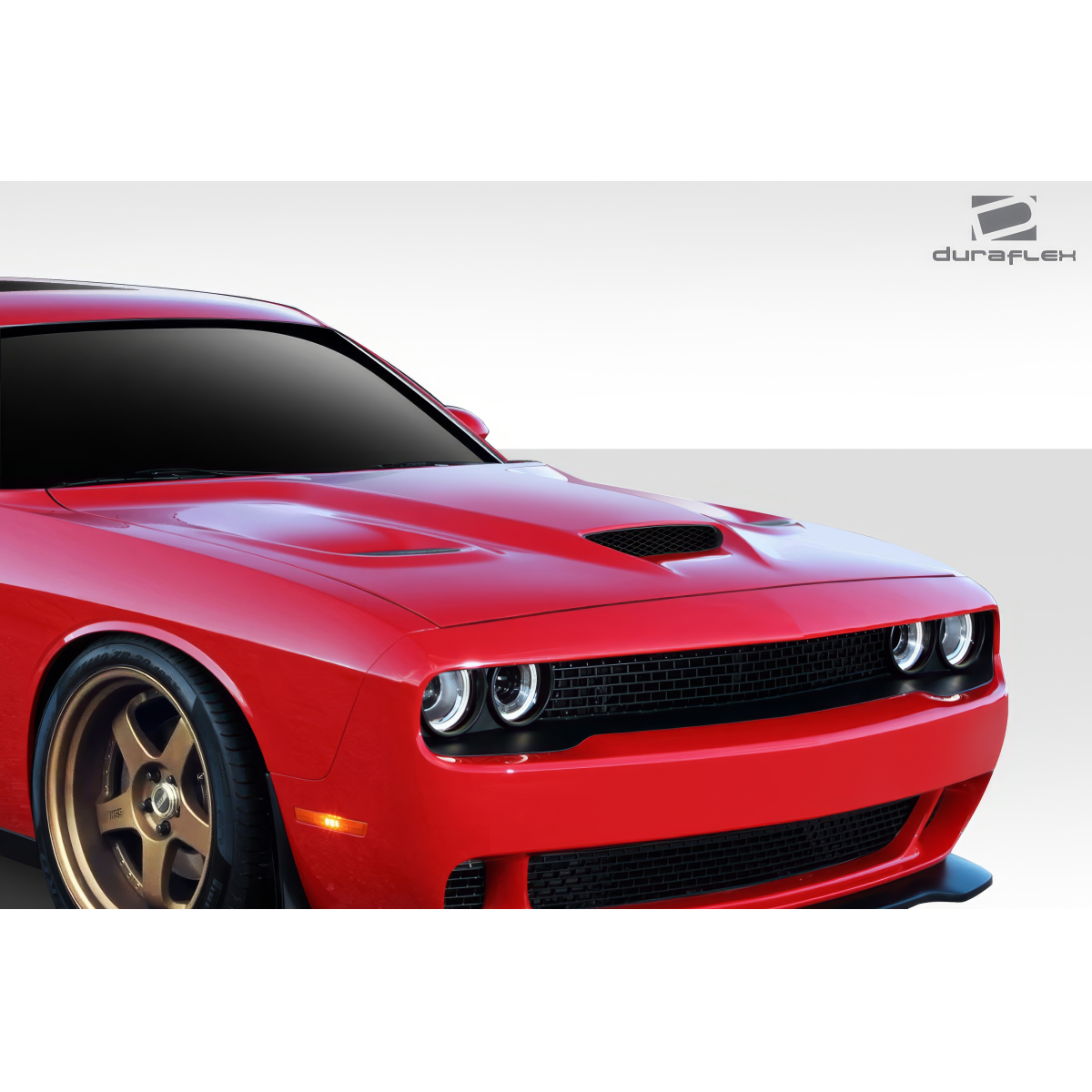 Modify your Dodge Challenger 2008 with our Exterior/Hoods - Front angle view showcasing hood design