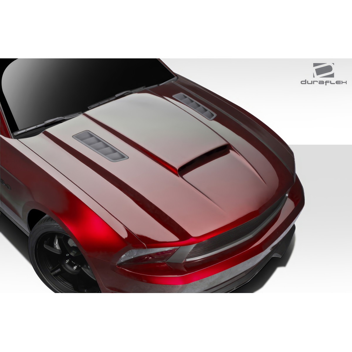 Modify your Ford Mustang 2010 with our Exterior/Hoods - Top down view of the vehicle hood