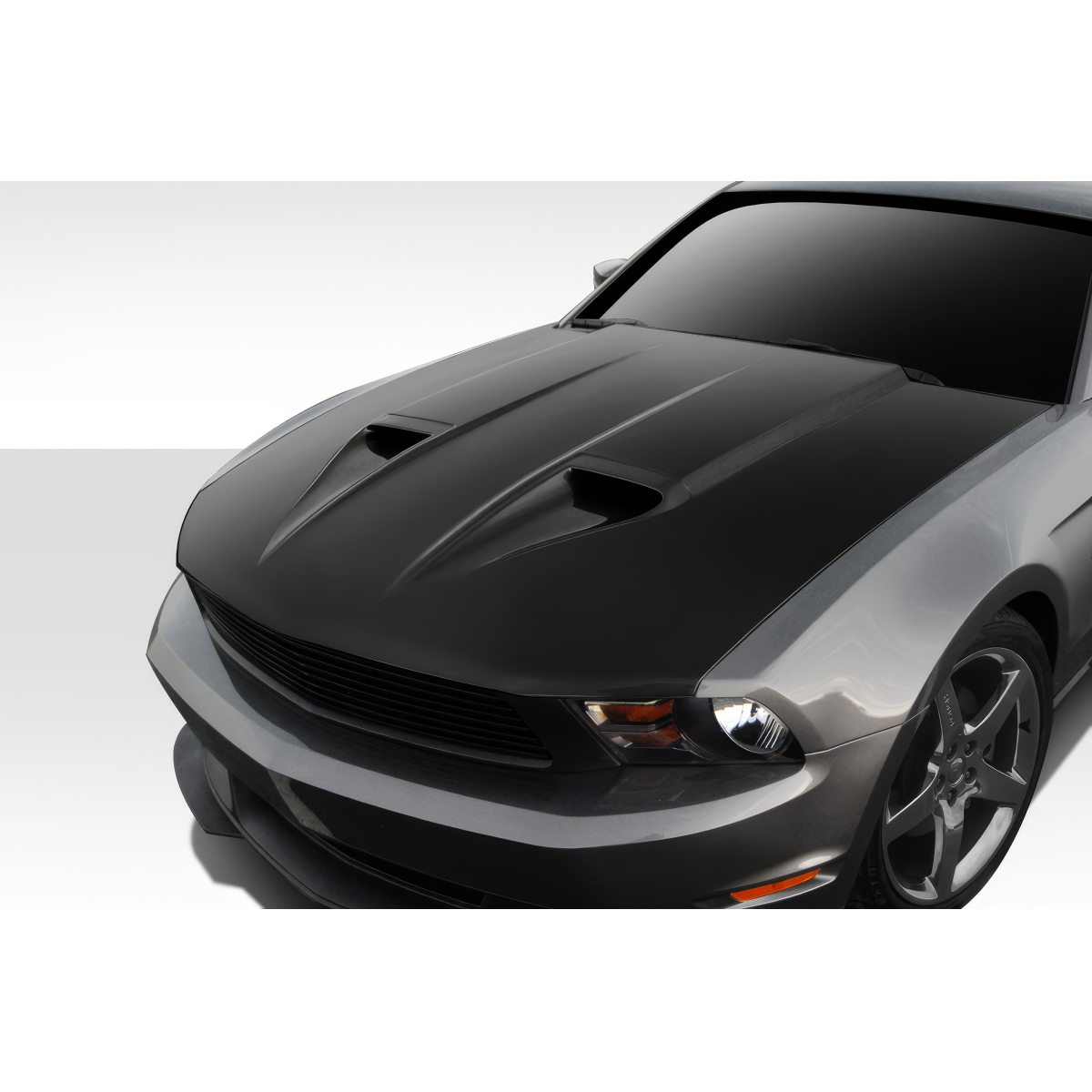 Modify your Ford Mustang 2010 with our Exterior/Hoods - Top view at an angle slightly above the hood