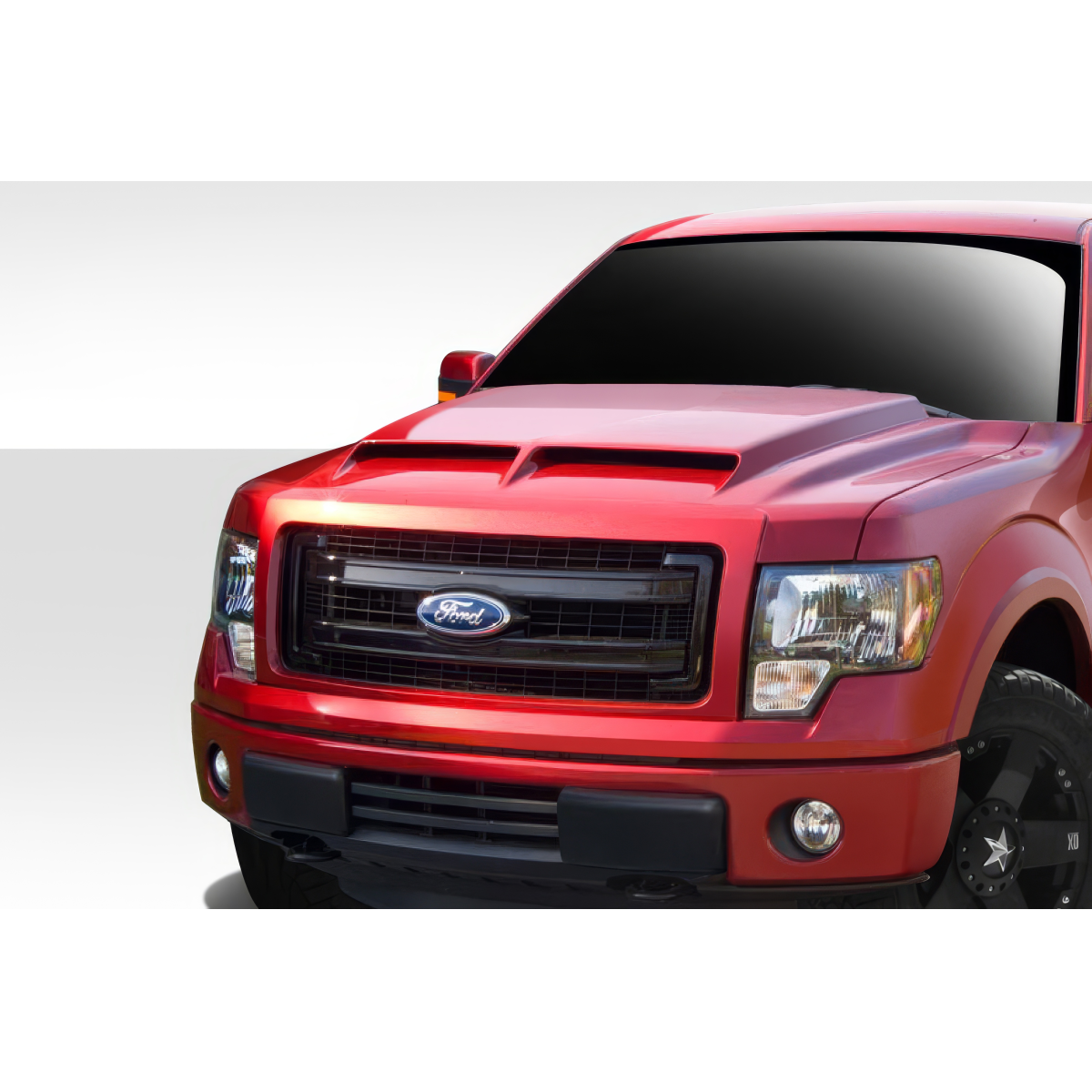 Modify your Ford F-150 2009 with our Exterior/Hoods - Front angle view of Ford F150 hood