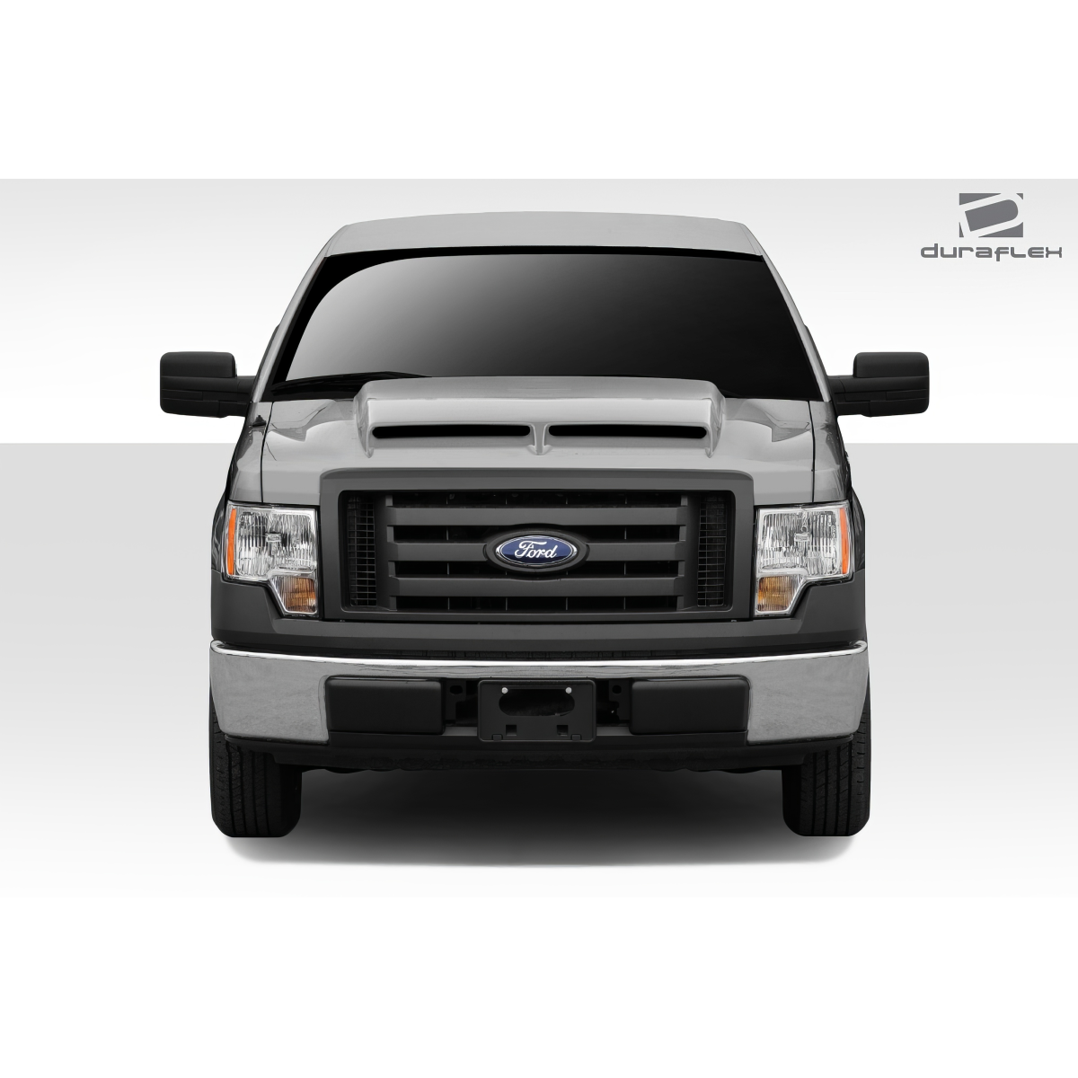 Modify your Ford F-150 2009 with our Exterior/Hoods - Front view of vehicle part at a straight angle