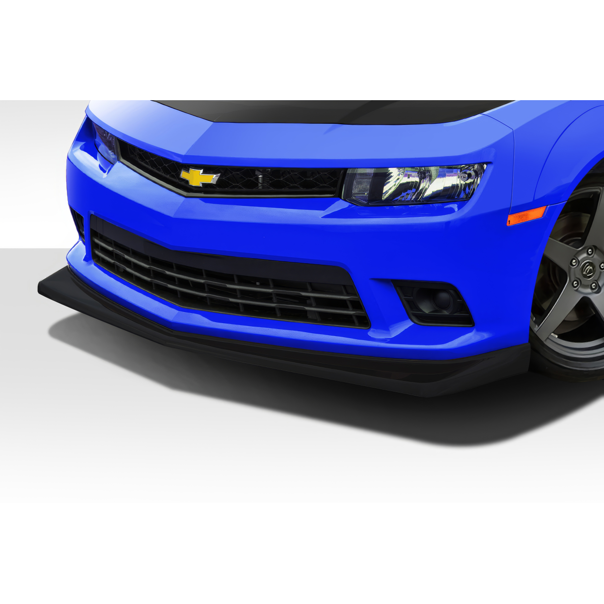 Modify your Chevrolet Camaro 2014 with our Exterior/Front Bumpers or Lips - Front low angle view of bumper with lip spoiler