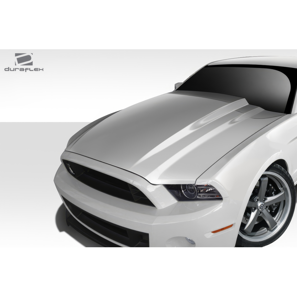 Modify your Ford Mustang 2013 with our Exterior/Hoods - Front view with slight top angle perspective