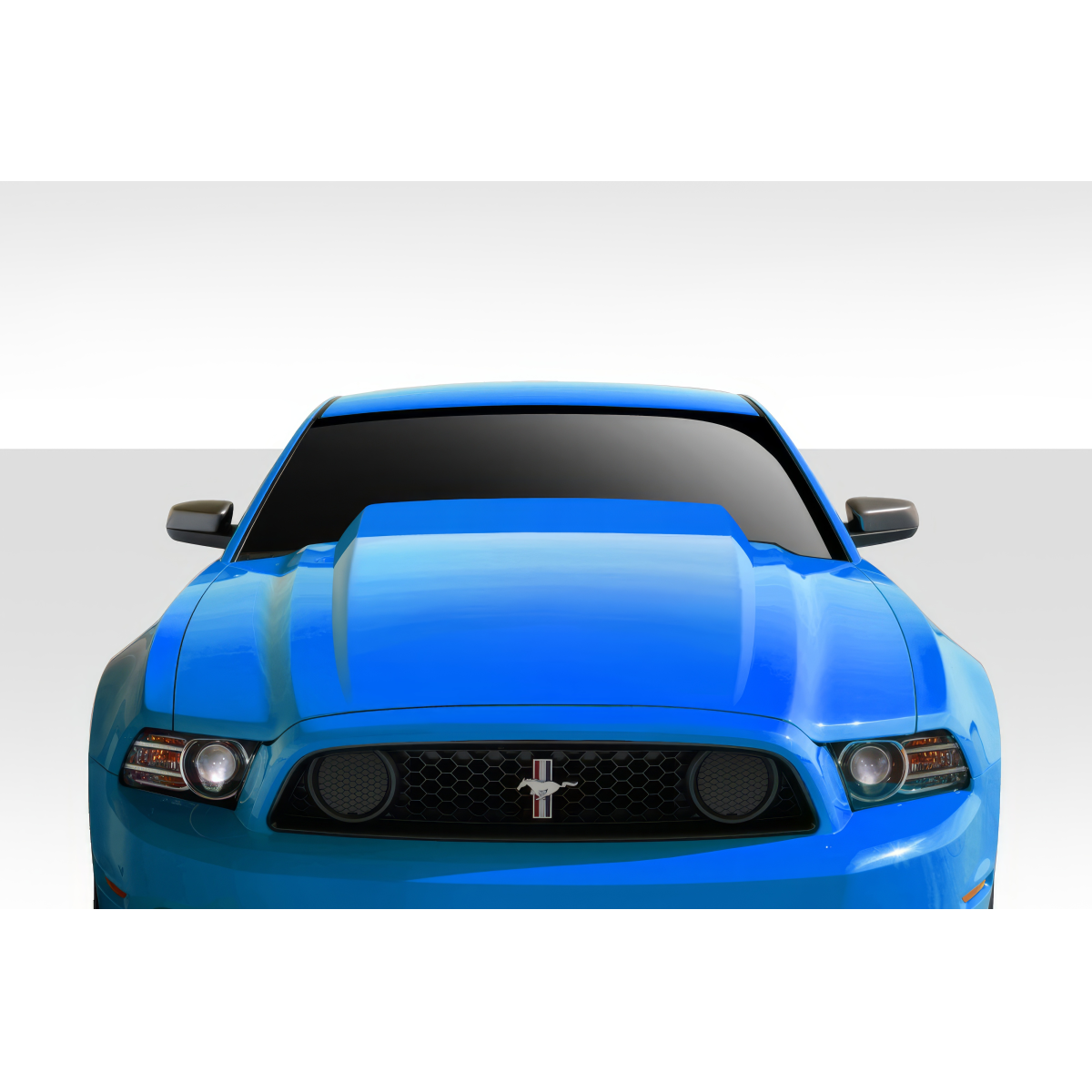 Modify your Ford Mustang 2013 with our Exterior/Hoods - Front view of the hood at a straight angle