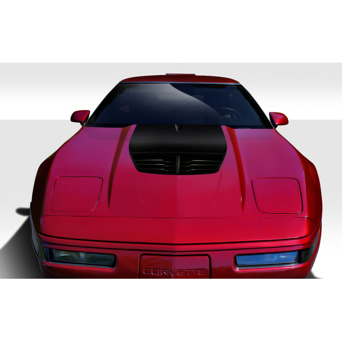 Modify your Chevrolet Corvette 1985 with our Exterior/Hoods - Front view of the hood at a straight angle